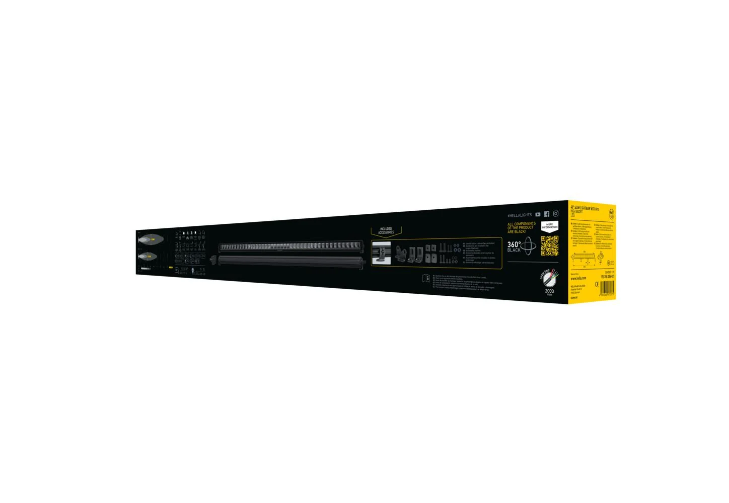 HELLA - 1FJ 358 236-021 - Lightbar, Black Magic Edgeless Pro, 12/24V, yellow (amber)/white, 6508lm