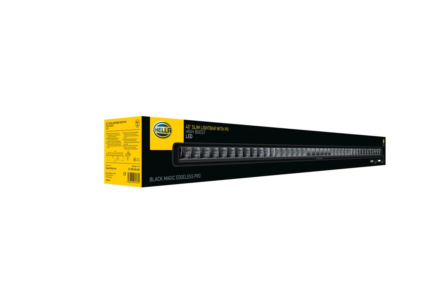 HELLA - 1FJ 358 236-021 - Lightbar, Black Magic Edgeless Pro, 12/24V, yellow (amber)/white, 6508lm