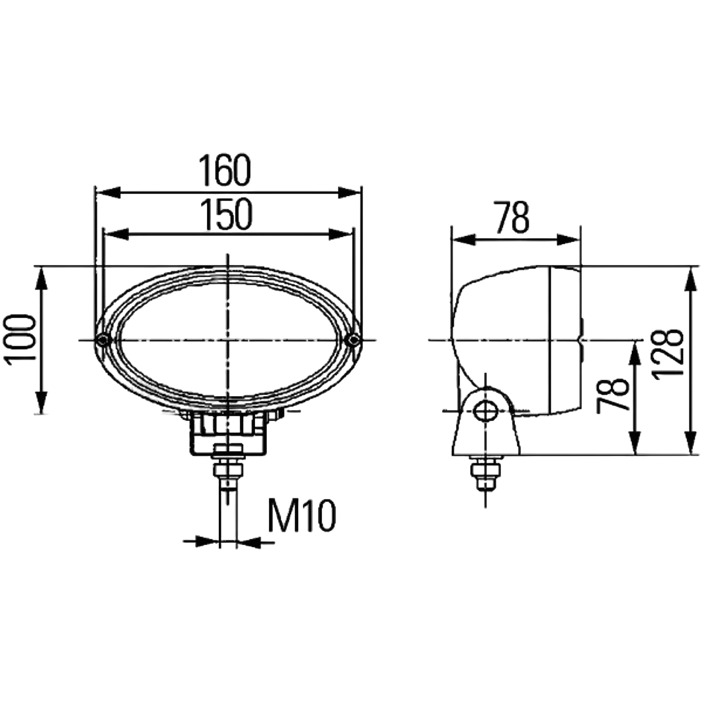 HELLA - 1GA 996 161-131 - Halogen-Worklight, Oval 100, 12V