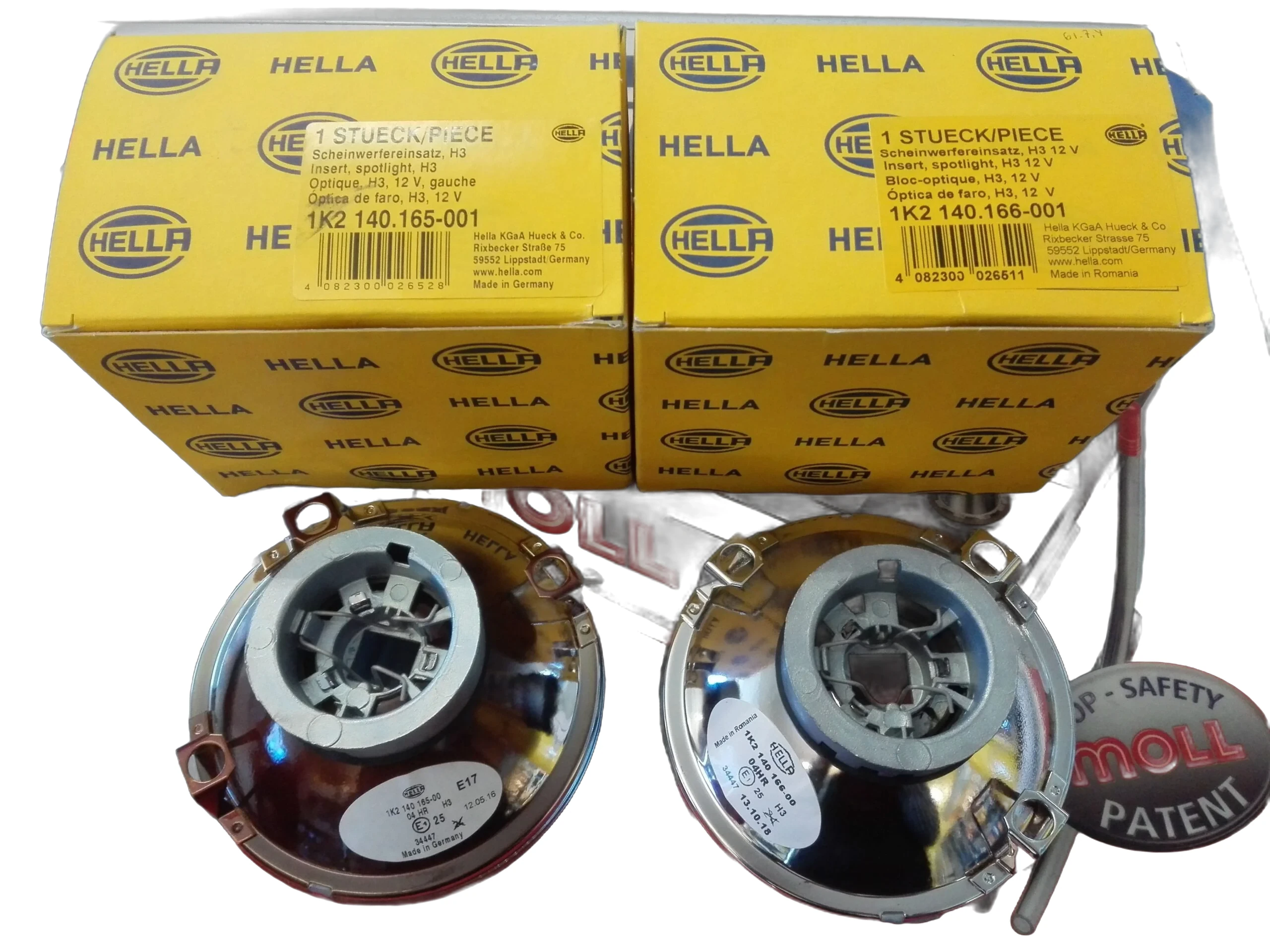 HELLA - 1K2 140 166-001 - Halogen-Insert, high beam headlight, 12V – Right