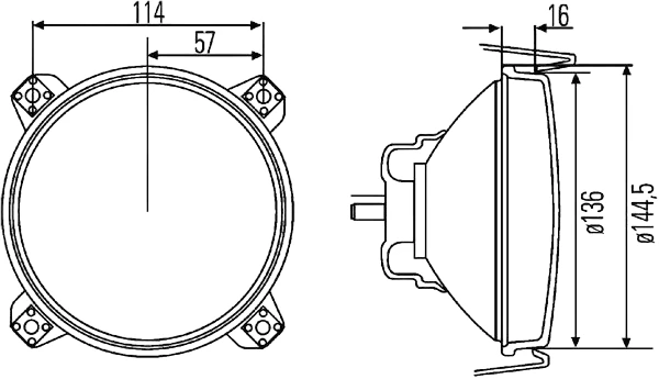HELLA - 1L3 005 649-017 - Halogen-Headlight, 12V