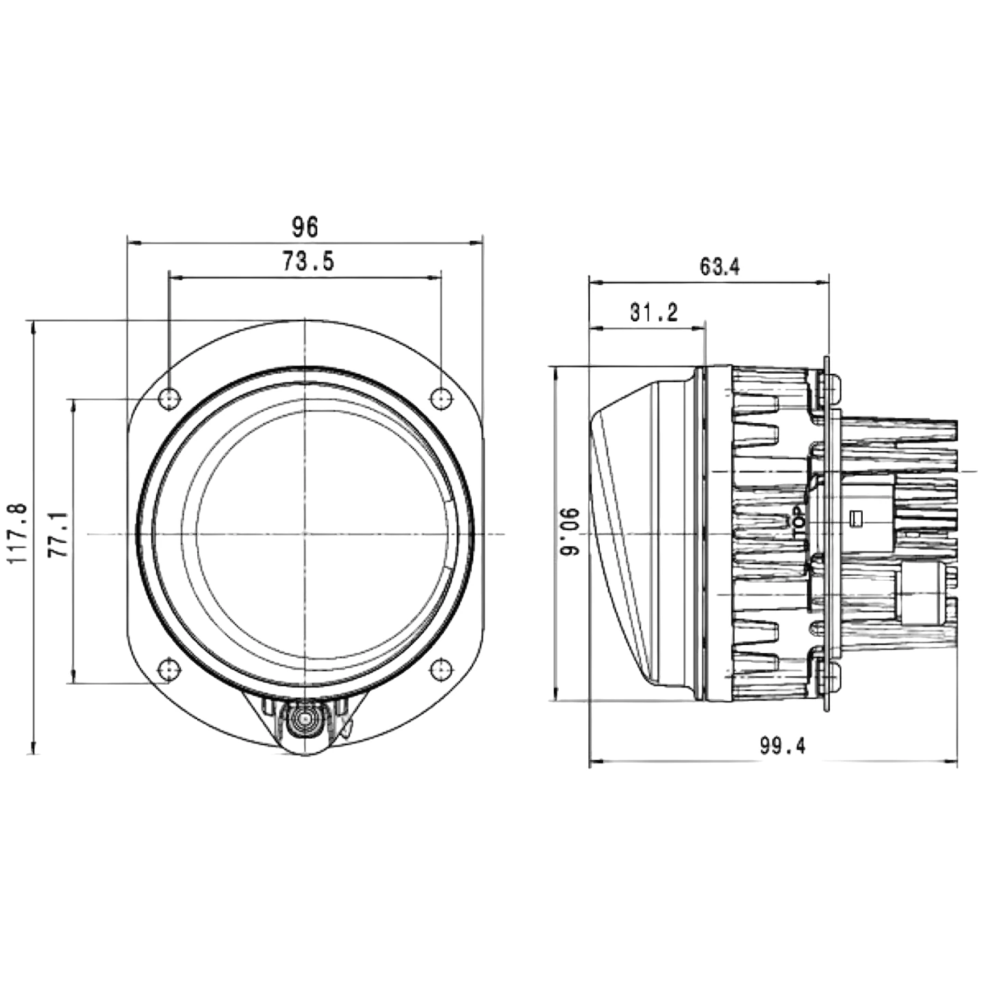 HELLA - 1N0 011 988-061 - LED-Front Fog Light, 90mm Performance L4060, 24/12V – Right