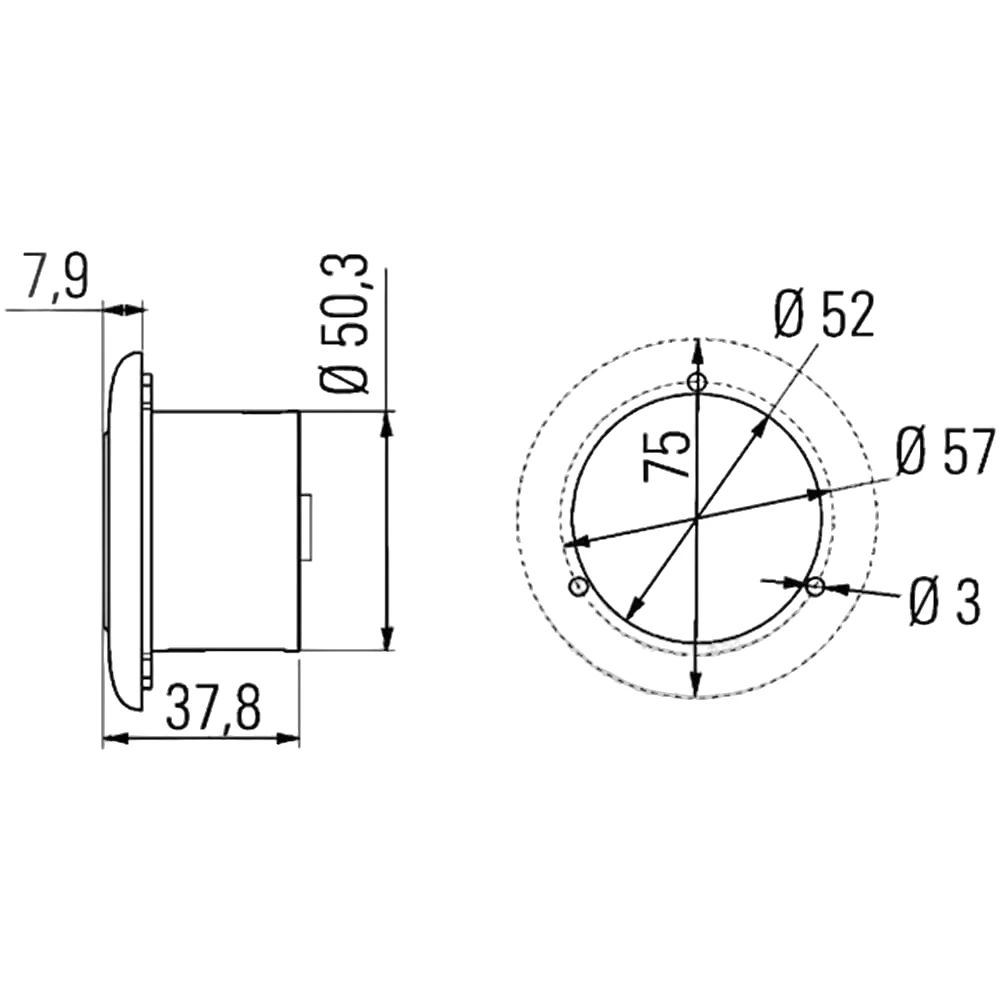 HELLA - 2JA 344 040-001 - Interior Light, SpotLED, LED, 12/24V