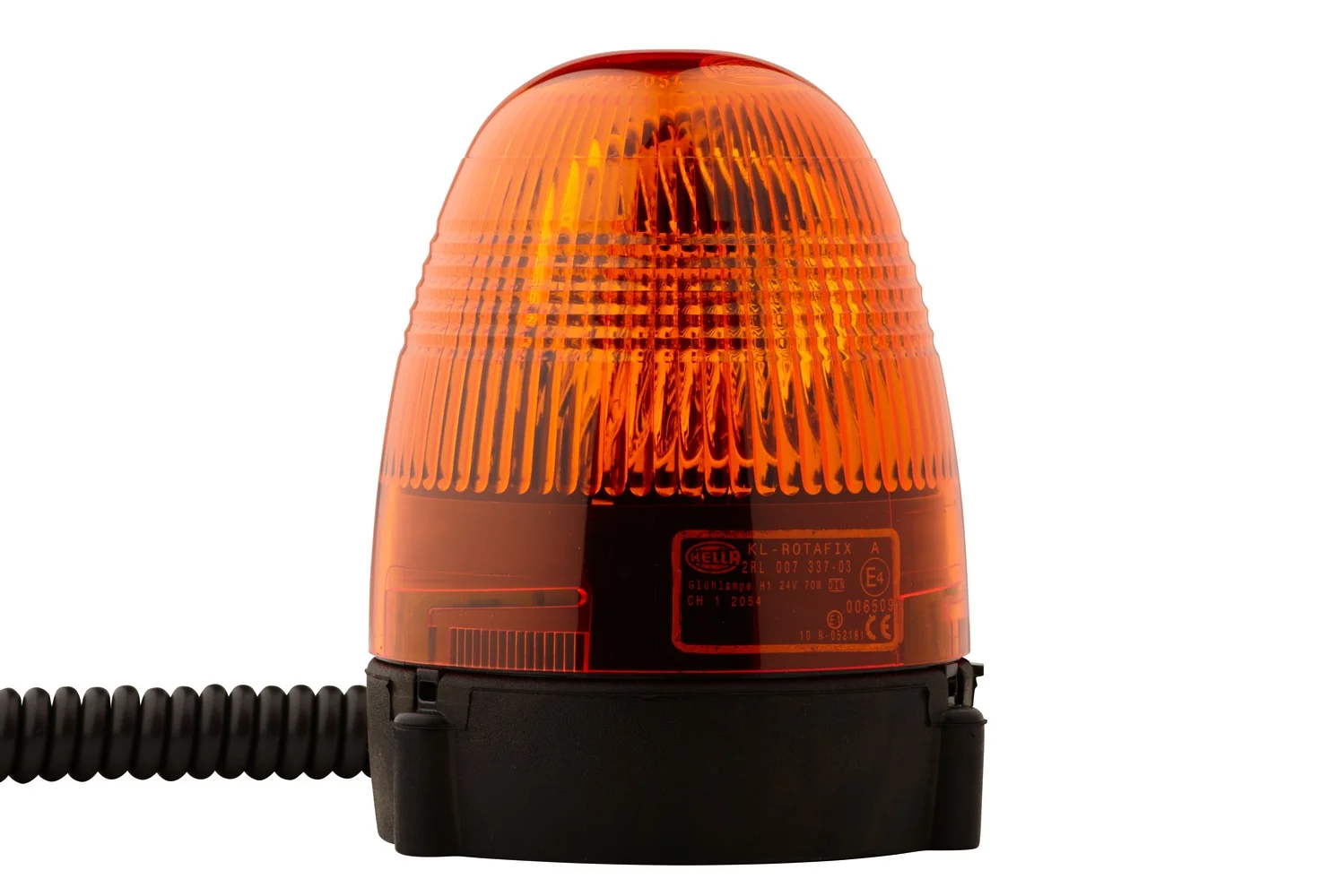 HELLA - 2RL 007 337-031 - Halogen-Rotating Beacon, KL Rotafix, 24V, yellow (amber)