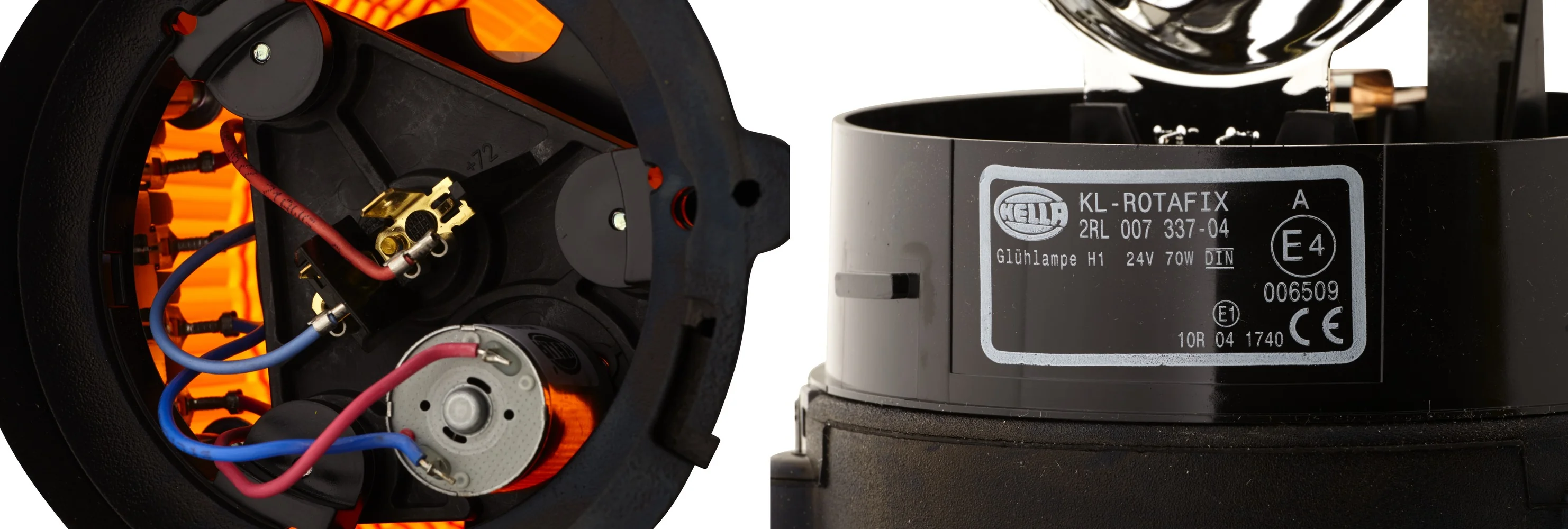 HELLA - 2RL 007 337-041 - Halogen-Rotating Beacon, KL Rotafix, 12/24V, yellow (amber)