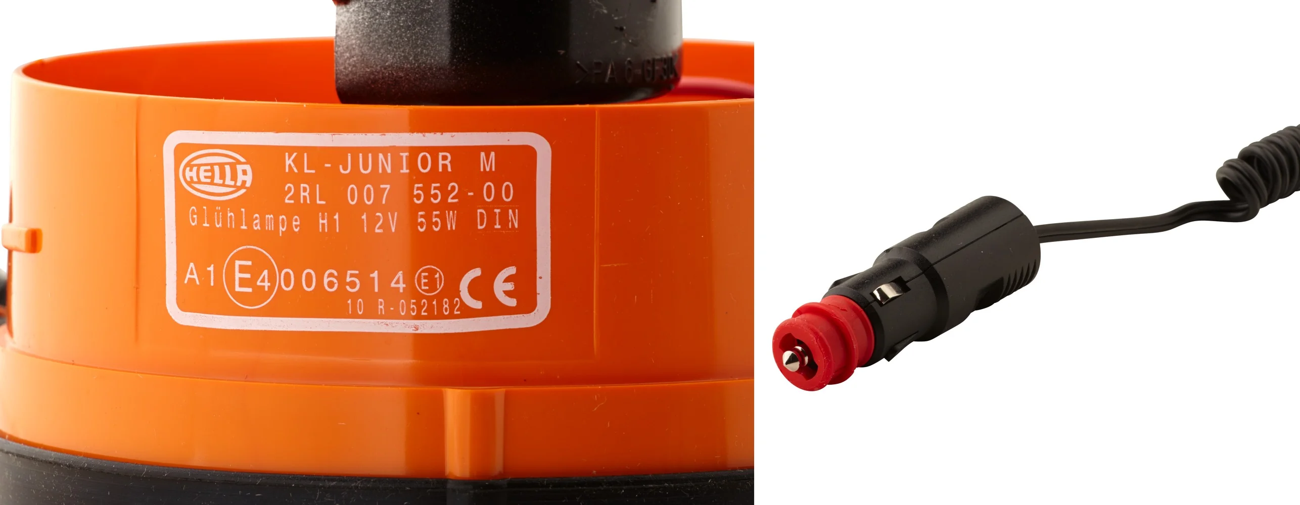 HELLA - 2RL 007 552-001 - Halogen-Rotating Beacon, KL Junior, 12V, yellow (amber)