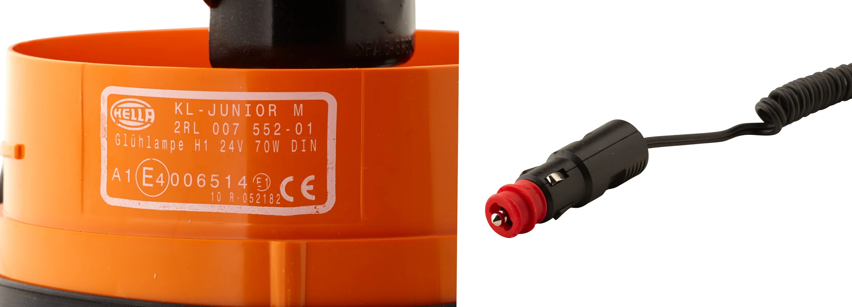 HELLA - 2RL 007 552-011 - Halogen-Rotating Beacon, KL Junior, 24V, yellow (amber)