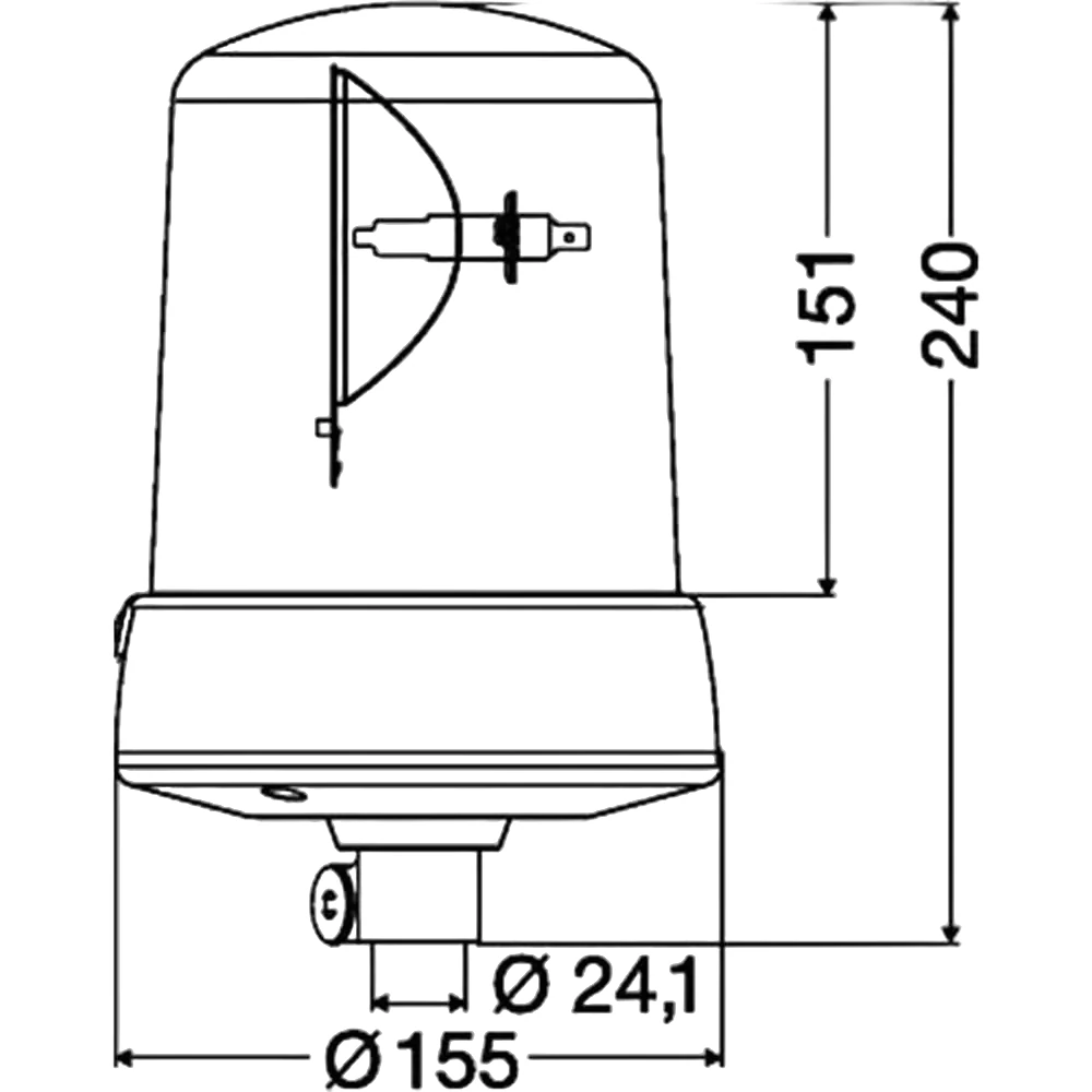 HELLA - 2RL 008 063-011 - Halogen-Rotating Beacon, KL 7000, 24V, Blue