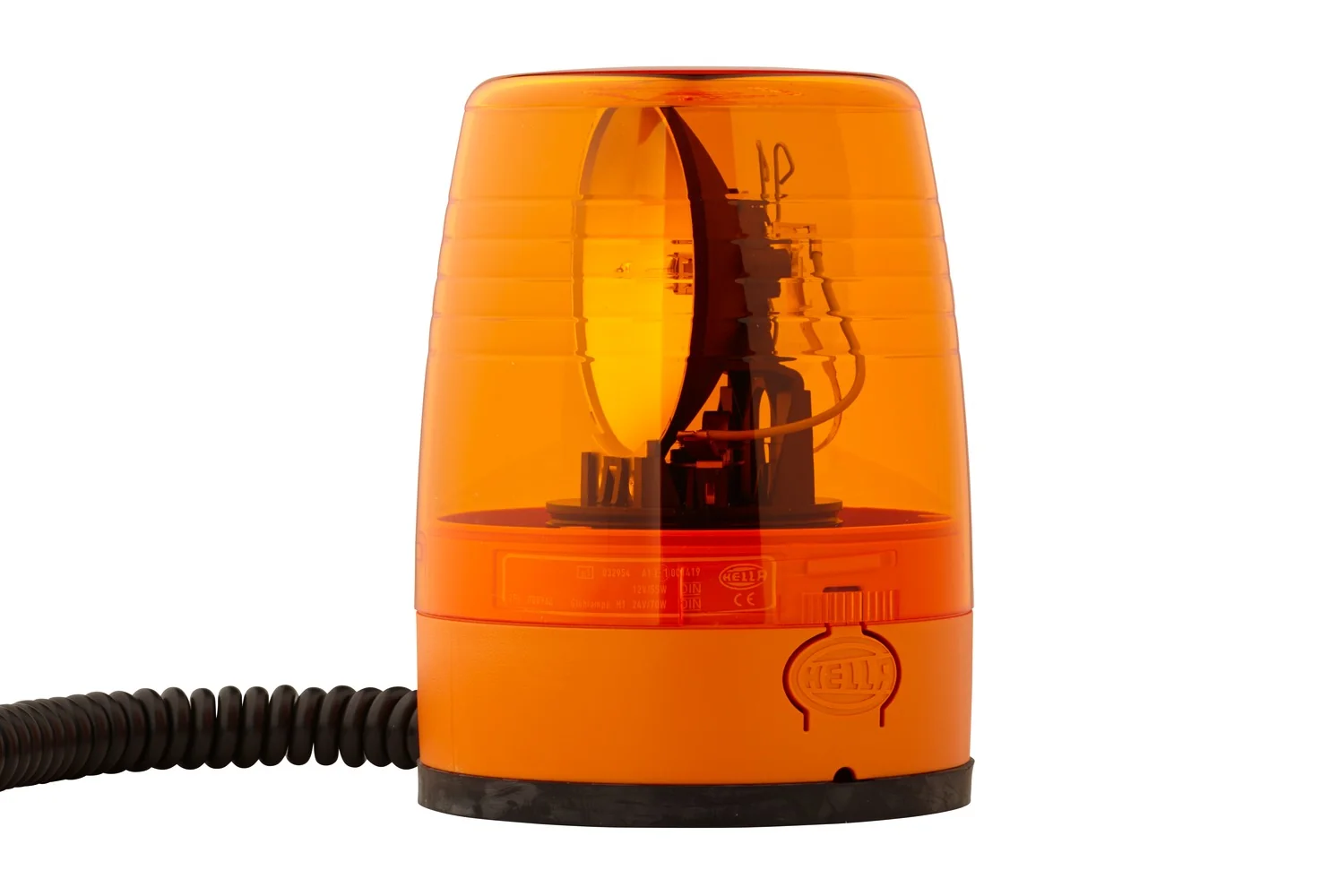 HELLA - 2RL 008 966-001 - Halogen-Rotating Beacon, KL JuniorPlus, 12V, yellow (amber)