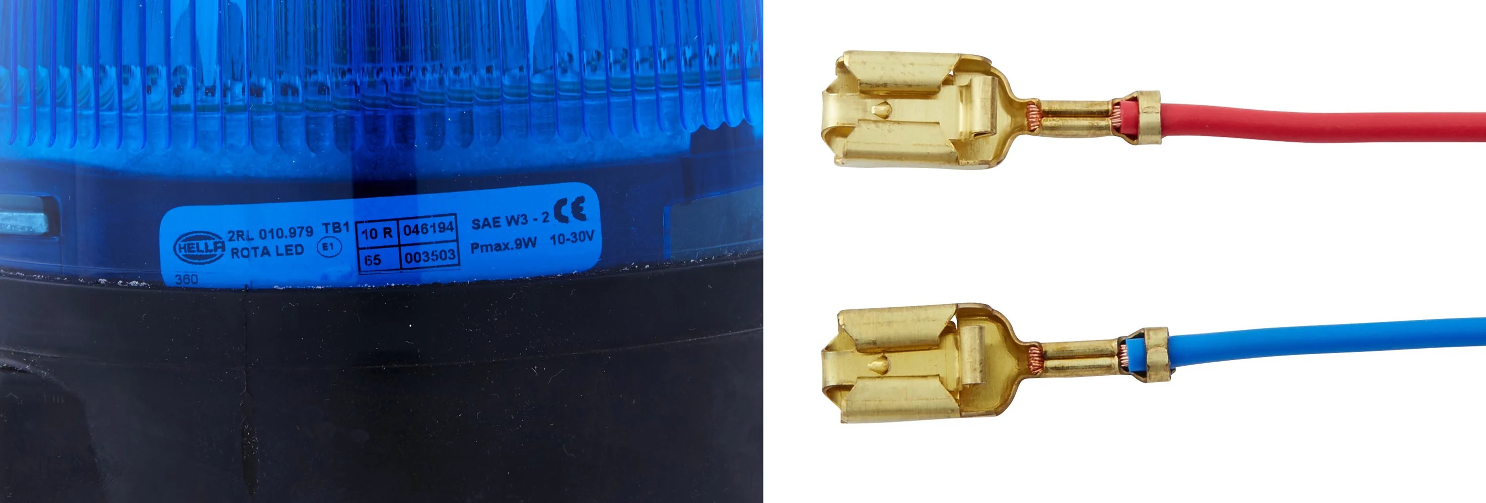 HELLA - 2RL 010 979-101 - LED-Rotating Beacon, RotaLED, 12/24V, Blue