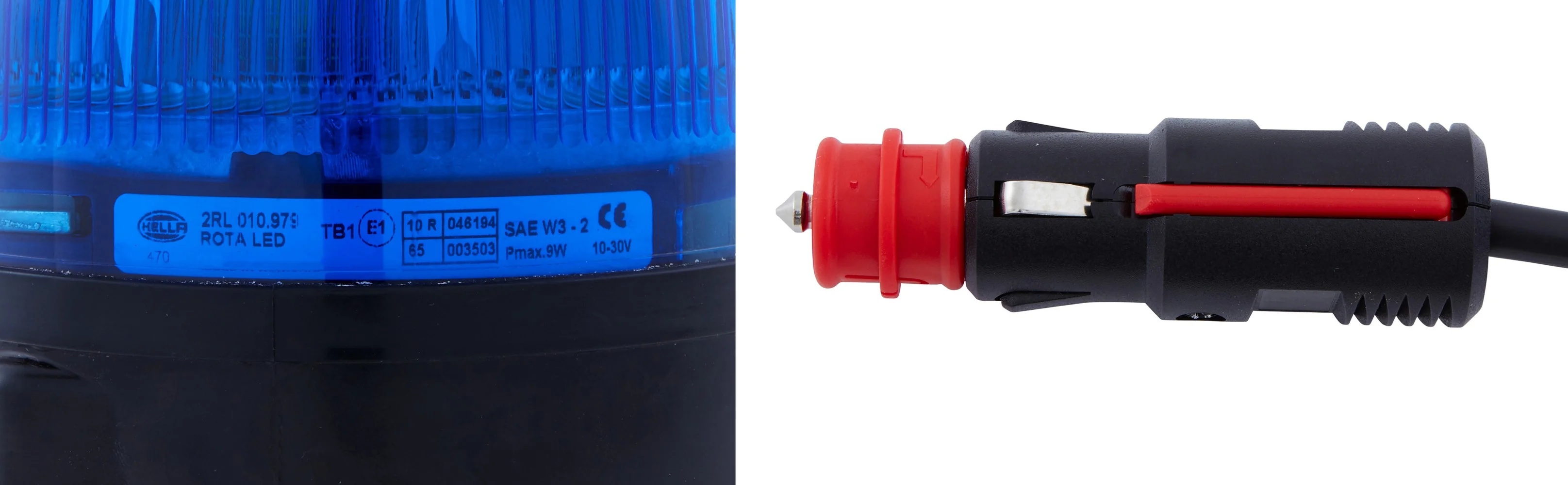 HELLA - 2RL 010 979-121 - LED-Rotating Beacon, RotaLED, 12/24V, Blue