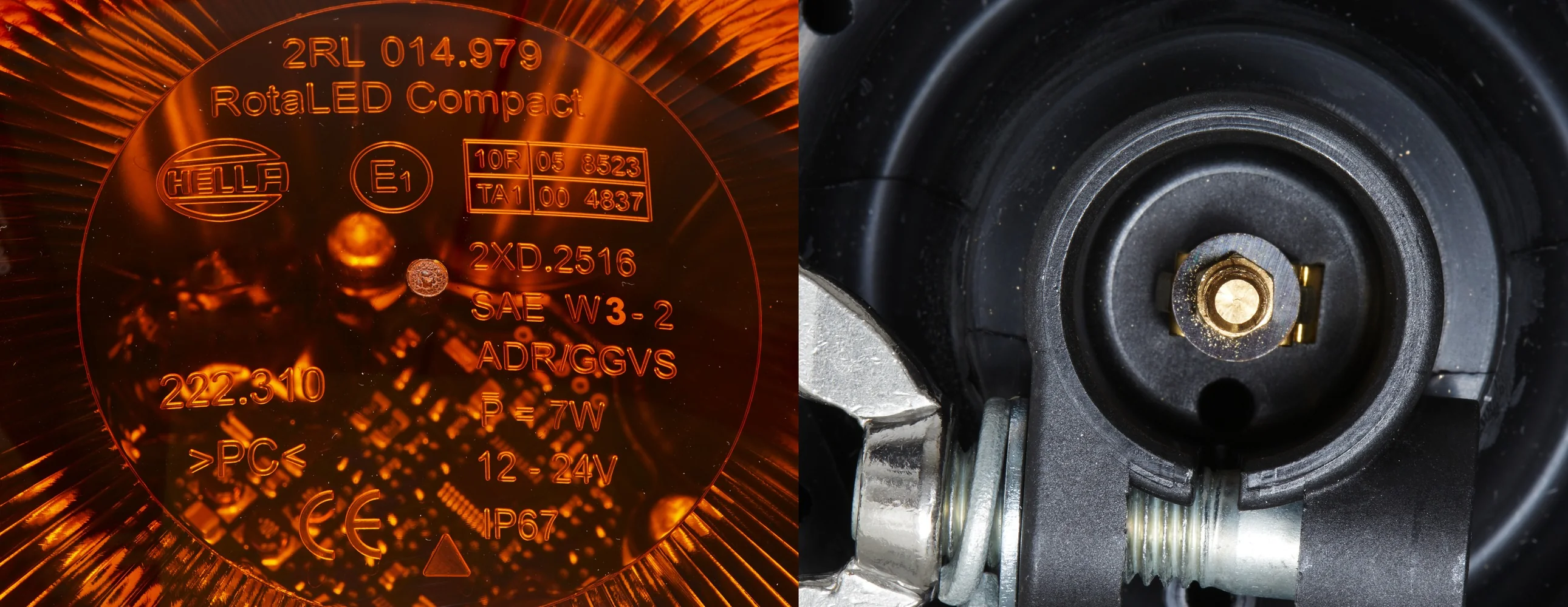 HELLA - 2RL 014 979-031 - LED-Rotating Beacon, RotaLED Compact, 12/24V, yellow (amber)