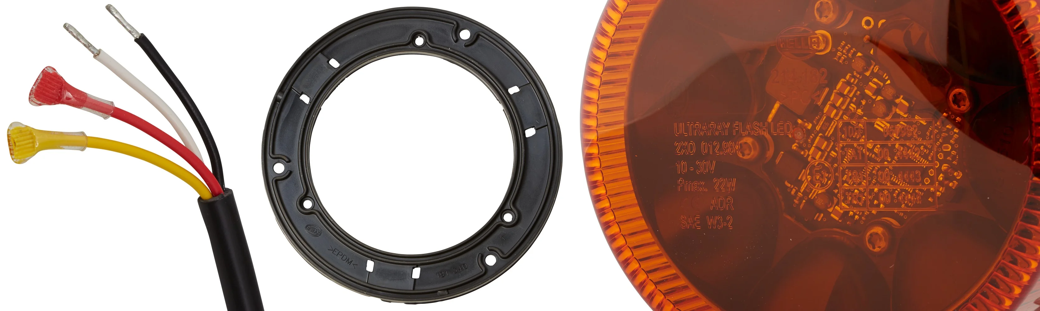 HELLA - 2XD 012 984-301 - LED-Strobe-type Beacon, K-LED 1.2, 12/24V, yellow (amber)