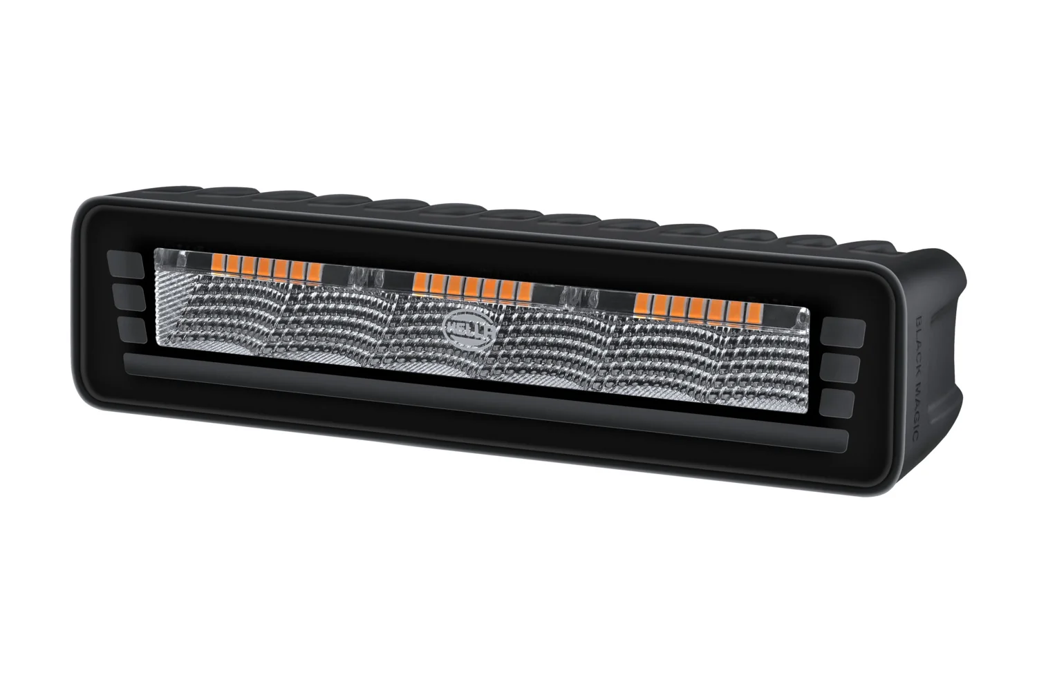 HELLA - 2ZR 358 236-221 - Lightbar, Black Magic Edgeless Pro 7" Mini, 12/24V, red/yellow (amber), 500l