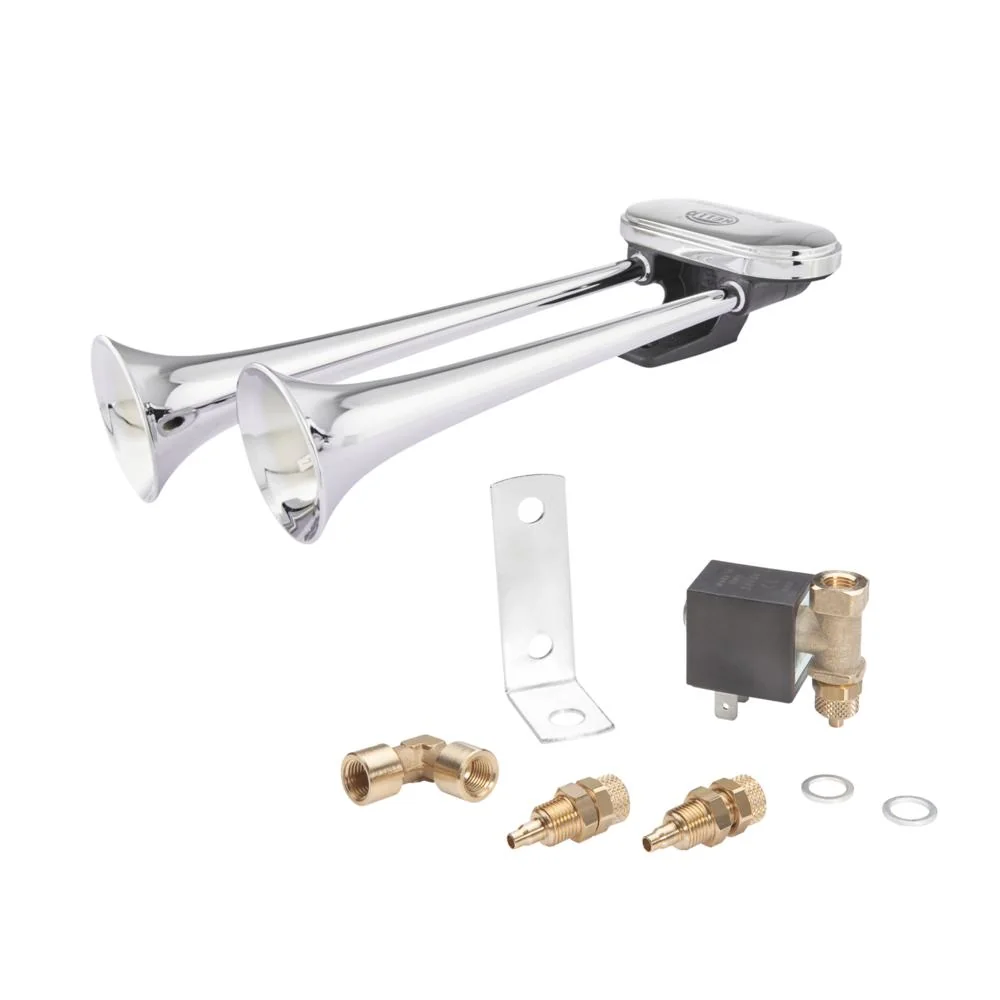 HELLA - 3PB 005 411-901 - Trumpet Horn, 24V, 116dB(A), Low Tone/High Tone, Kit, Quantity: 1