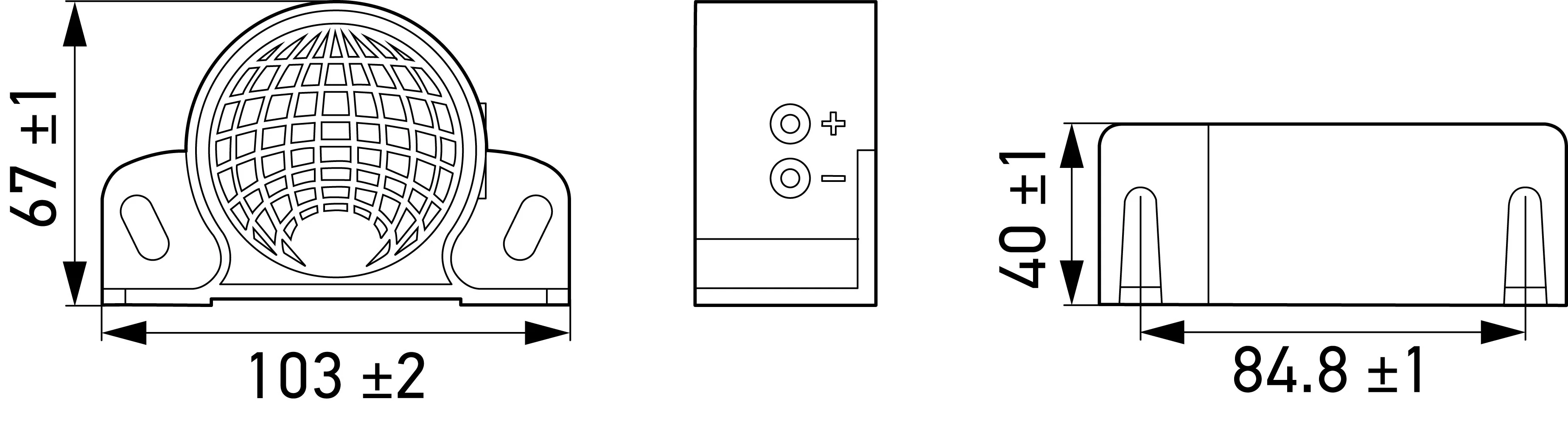 HELLA - 3SL 009 148-211 - Back-up Alarm BM10, 97dB(A), Loud Tone, Quantity: 1