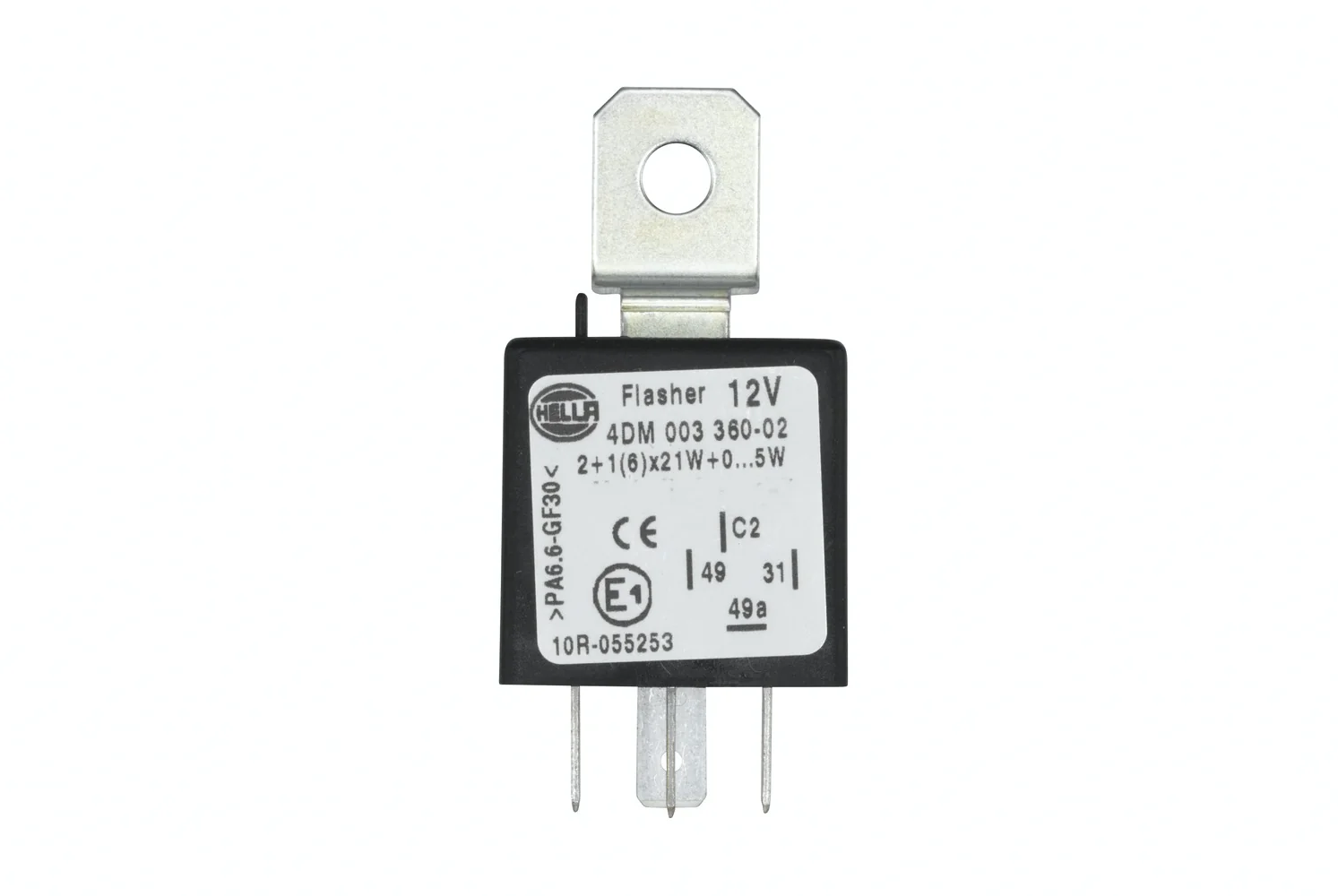 HELLA - 4DM 003 360-021 - Flasher Unit, 12V, 4-pin connector