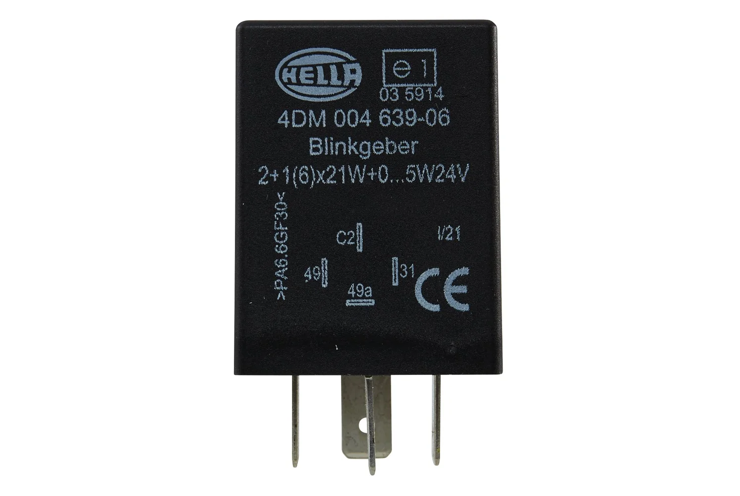 HELLA - 4DM 004 639-061 - Flasher Unit, 24V, 4-pin connector