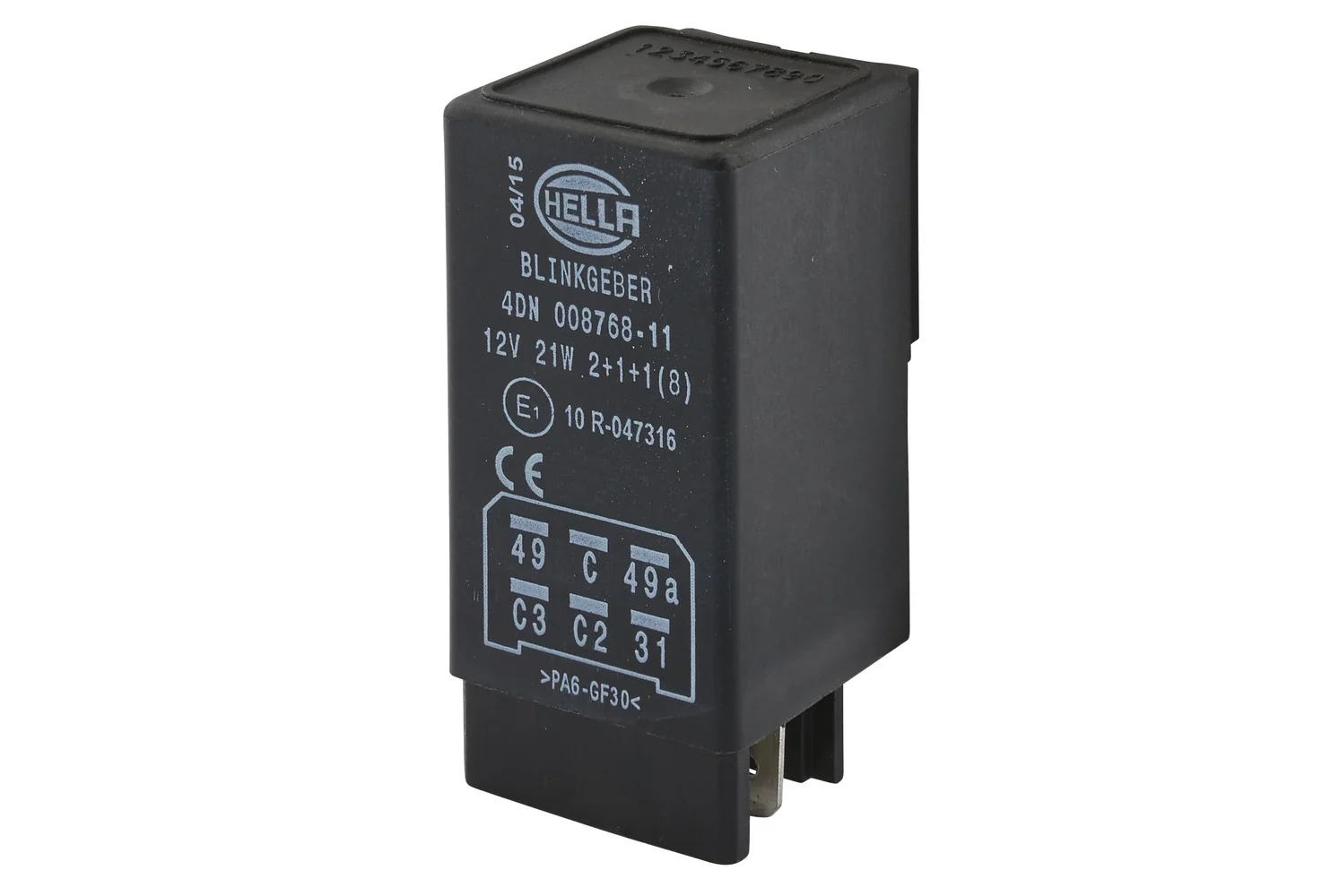 HELLA - 4DN 008 768-117 - Flasher Unit, 12V, 6-pin connector