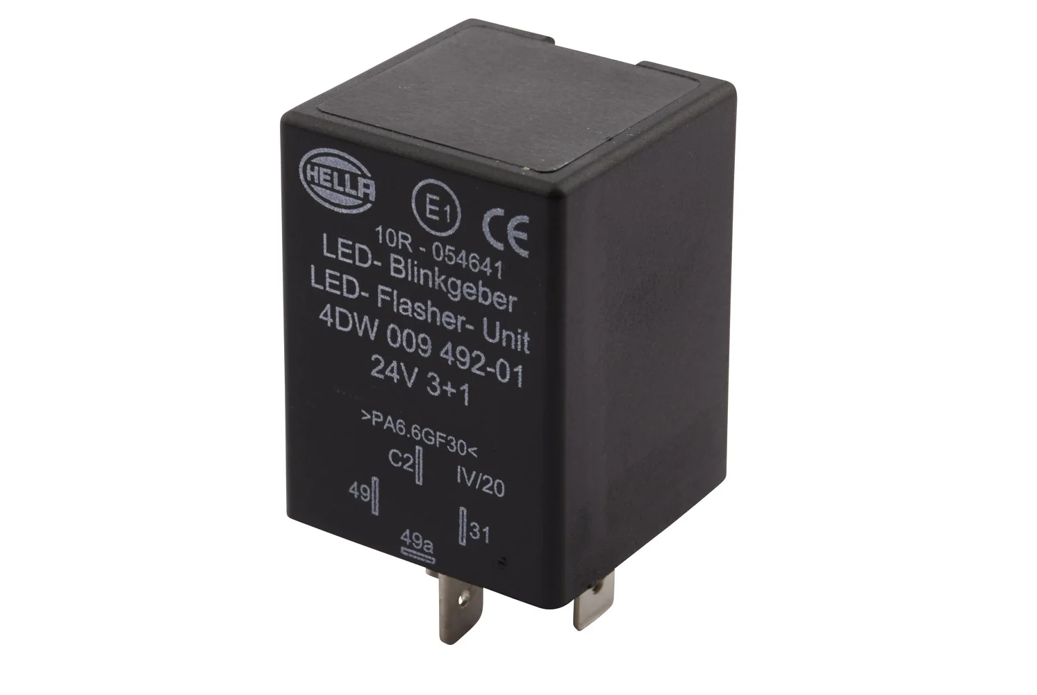 HELLA - 4DW 009 492-011 - Flasher Unit, 24V, 4-pin connector