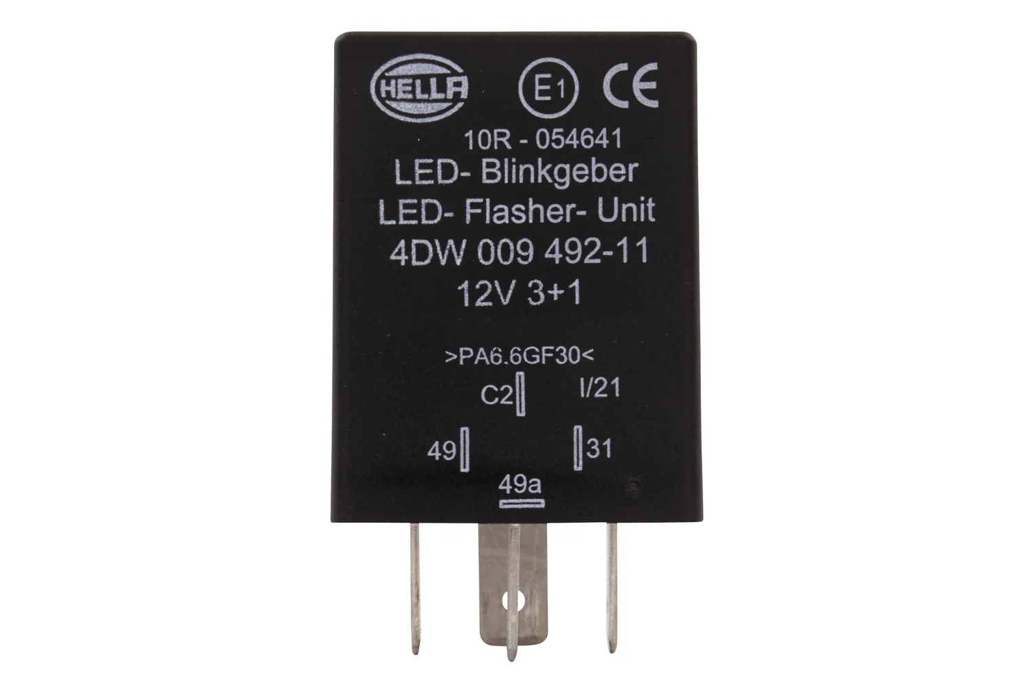 HELLA - 4DW 009 492-111 - Flasher Unit, 12V, 4-pin connector