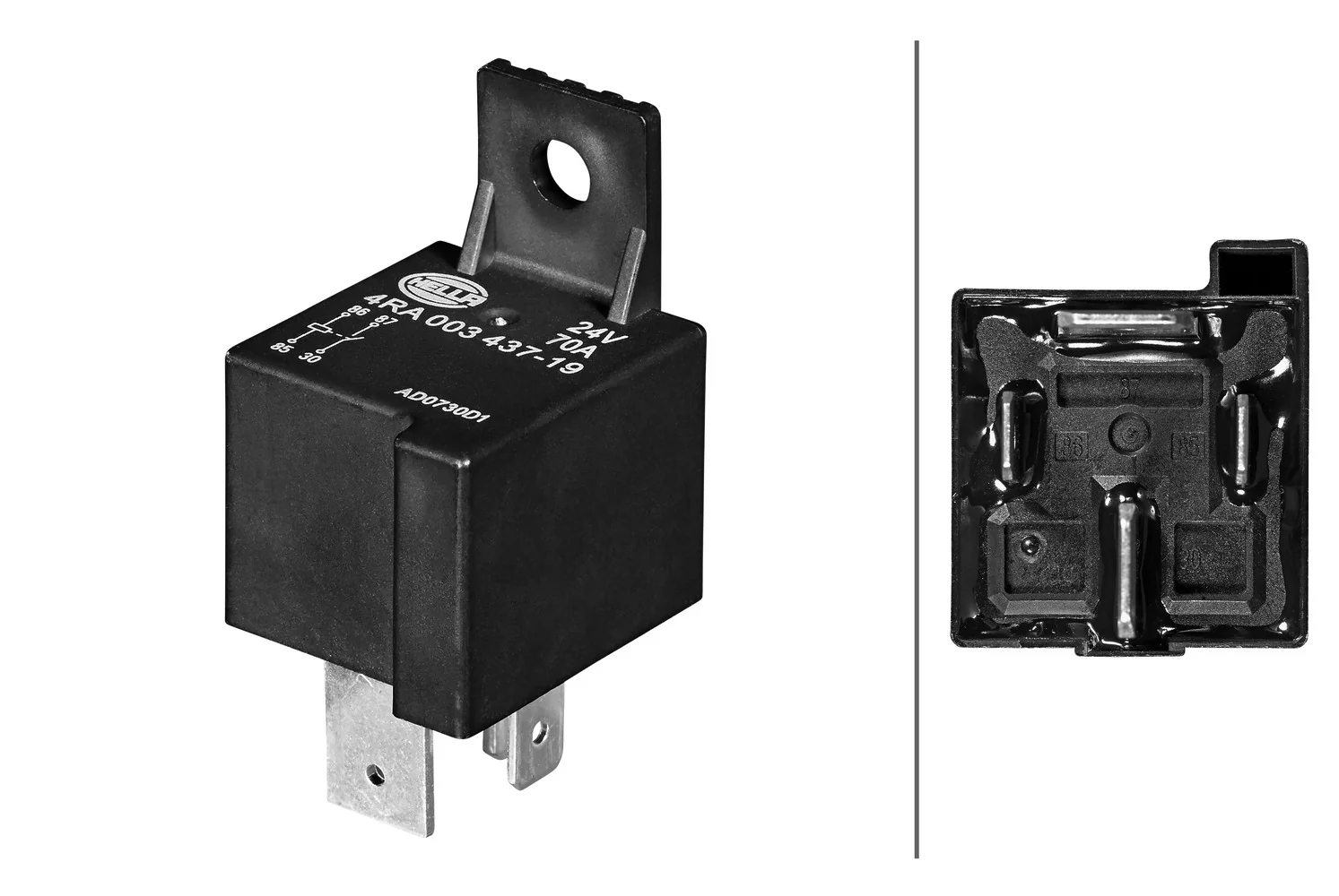 HELLA - 4RA 003 437-181 - Relay, main current, 12V, 4-pin connector