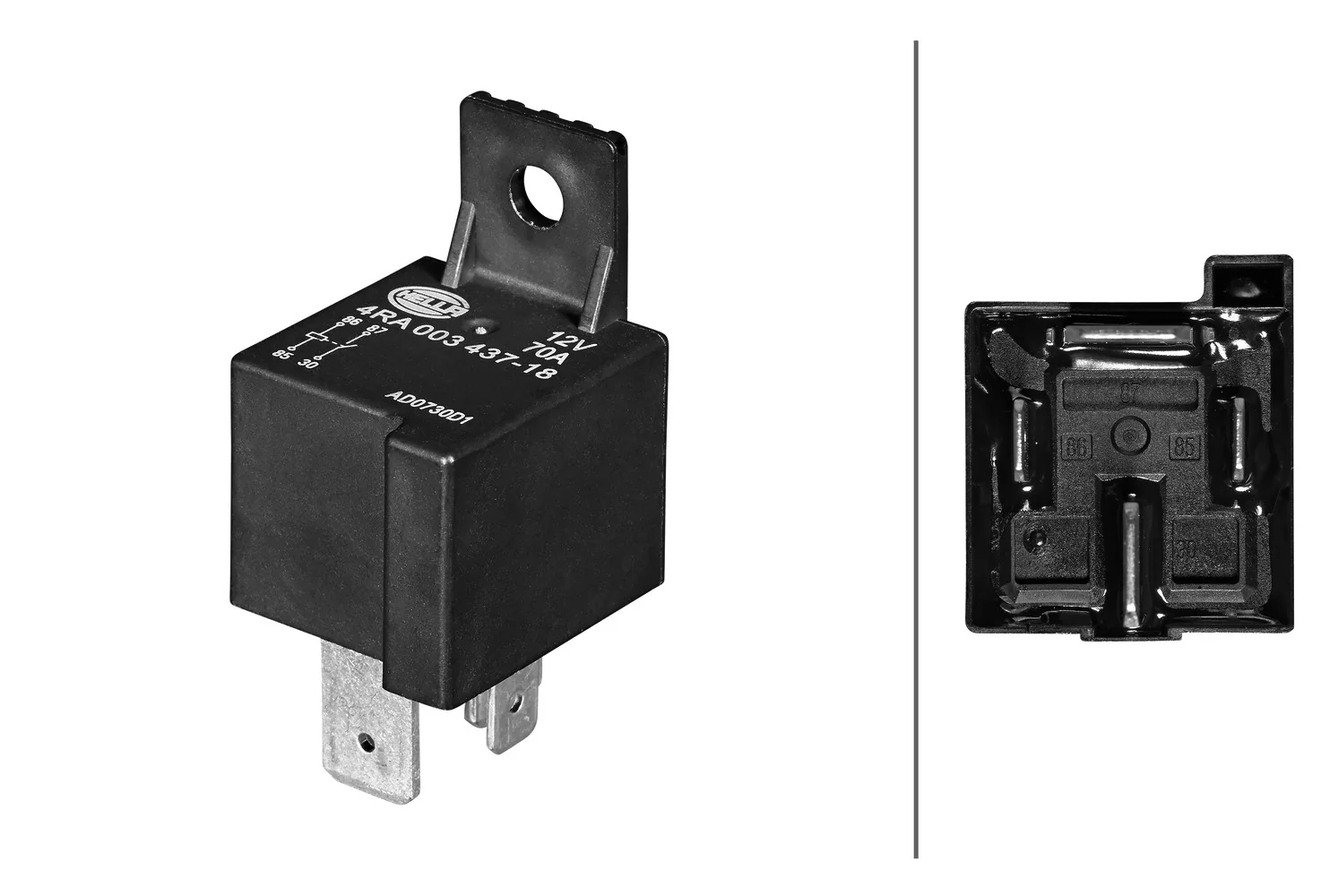 HELLA - 4RA 003 437-191 - Relay, main current, 24V, 4-pin connector