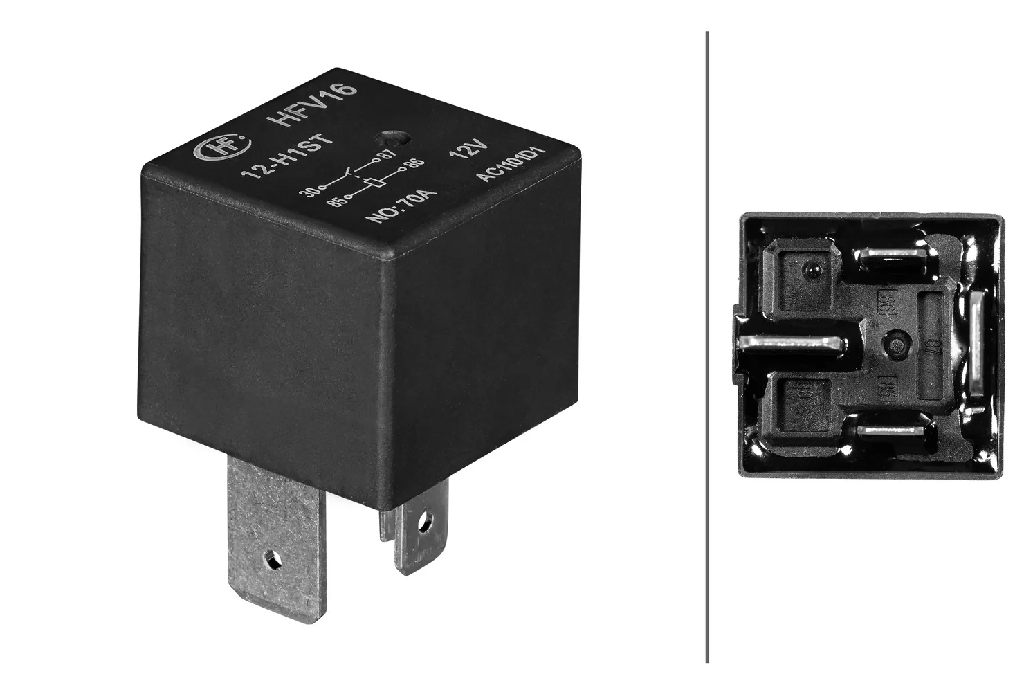 HELLA - 4RA 003 437-211 - Relay, main current, 12V, 4-pin connector