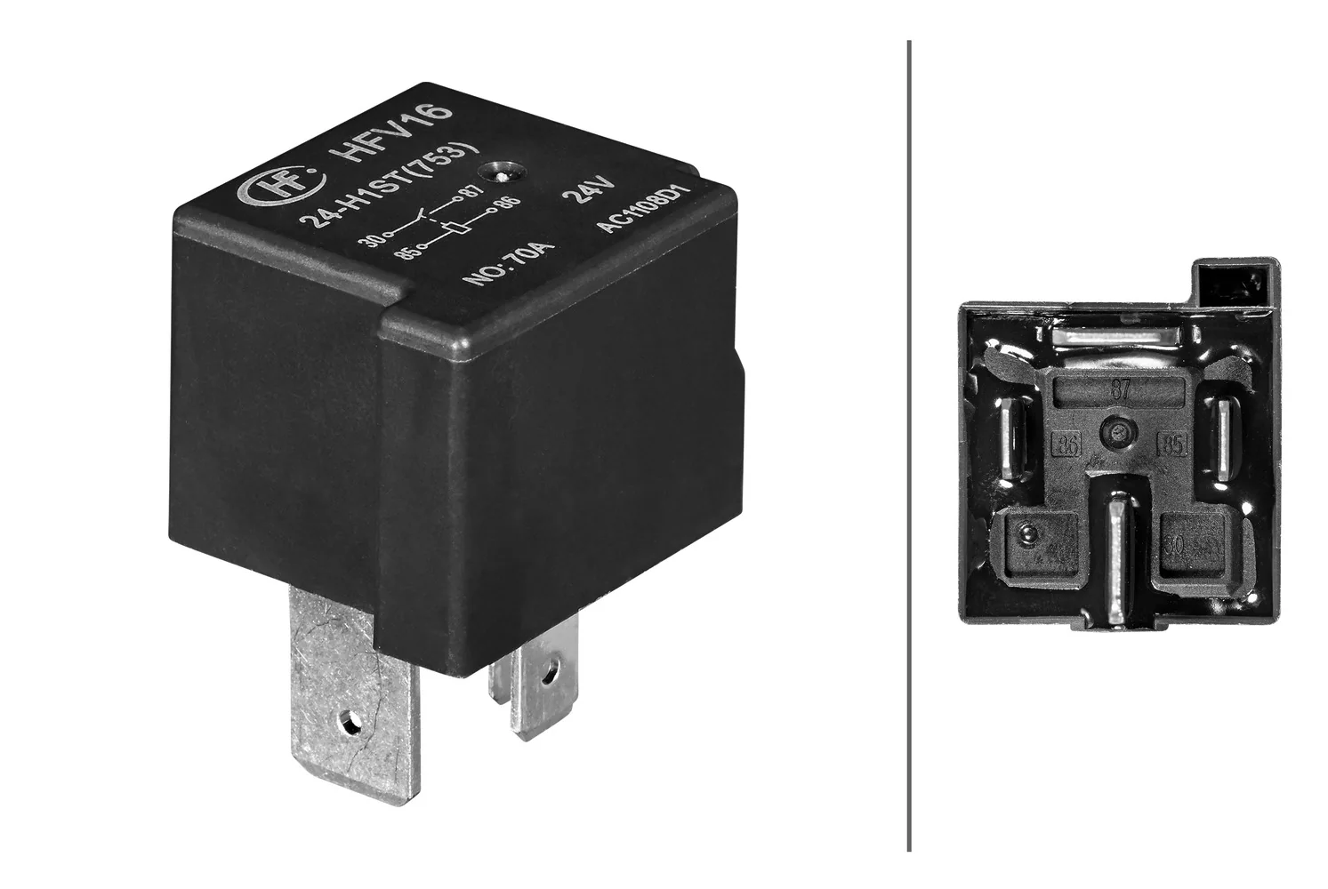 HELLA - 4RA 003 437-221 - Relay, main current, 24V, 4-pin connector
