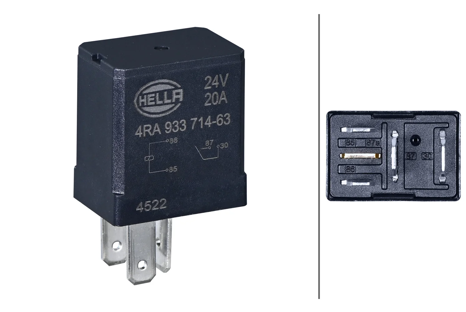 HELLA - 4RA 933 714-631 - Relay, main current, 24V, 4-pin connector
