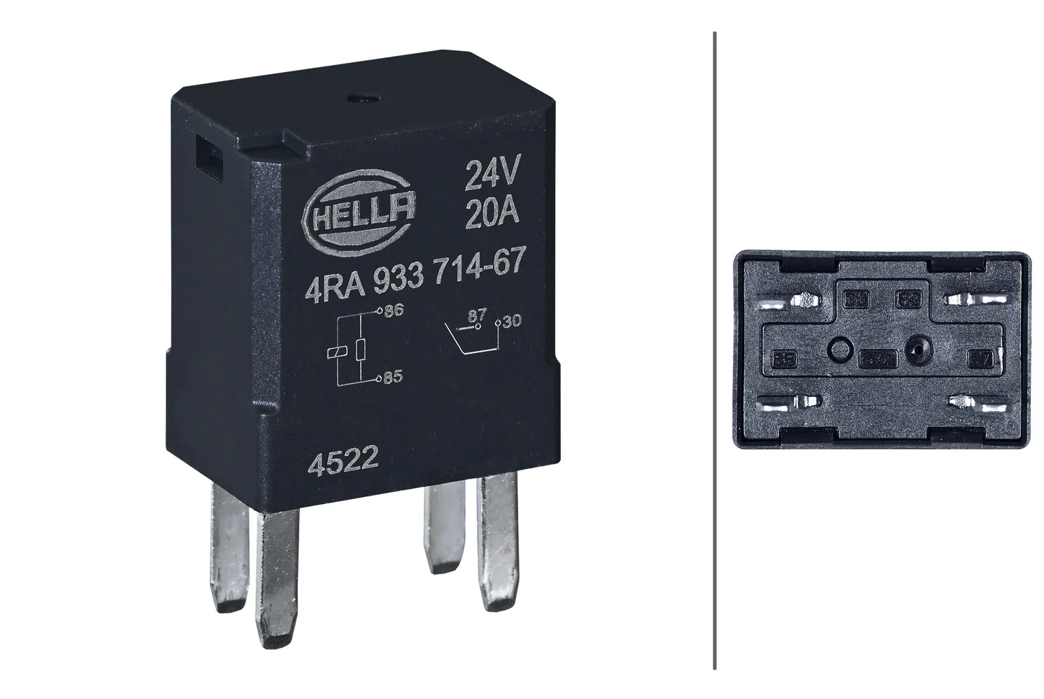 HELLA - 4RA 933 714-671 - Relay, main current, 24V, 4-pin connector