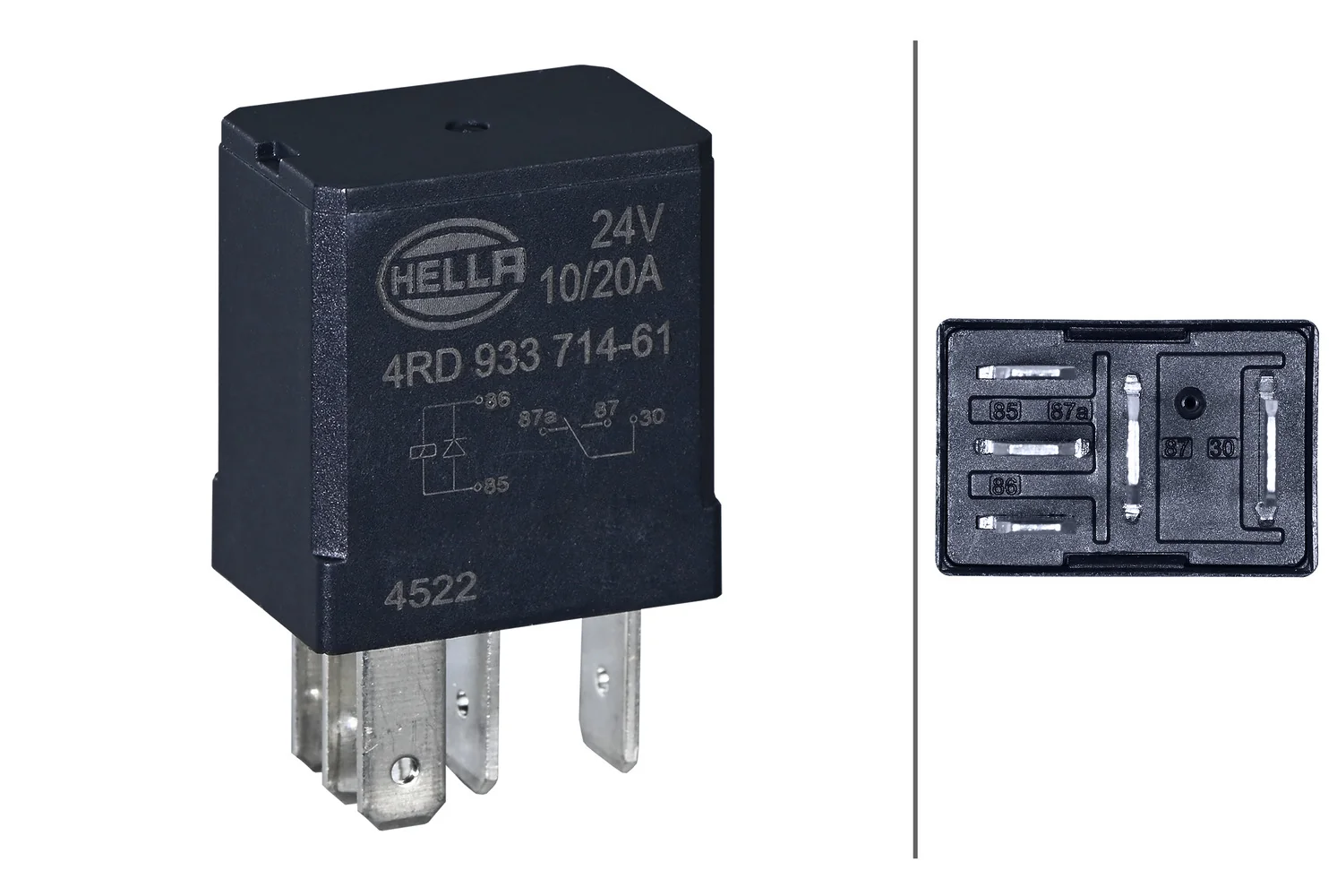 HELLA - 4RD 933 714-611 - Relay, main current, 24V, 5-pin connector