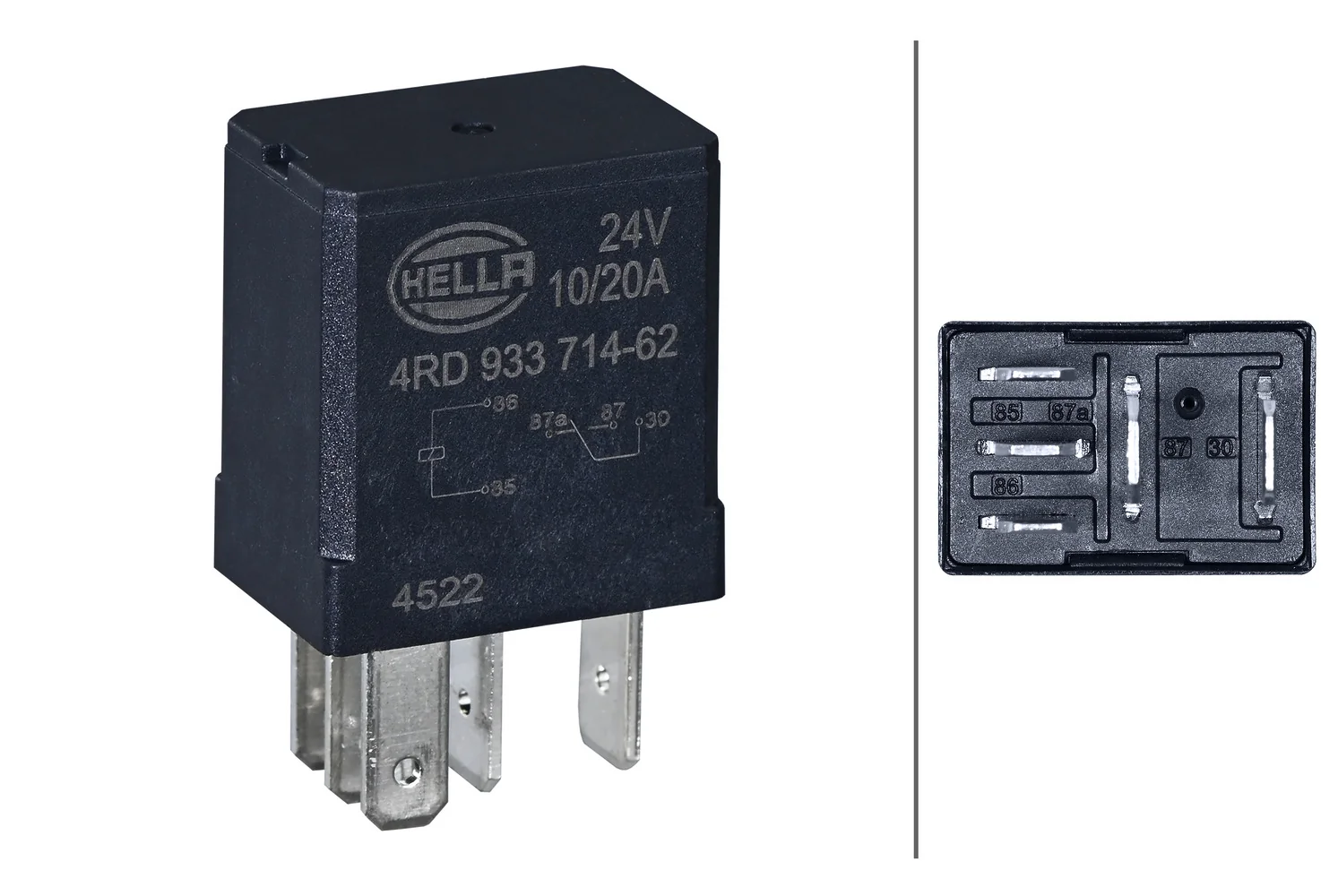 HELLA - 4RD 933 714-621 - Relay, main current, 24V, 5-pin connector