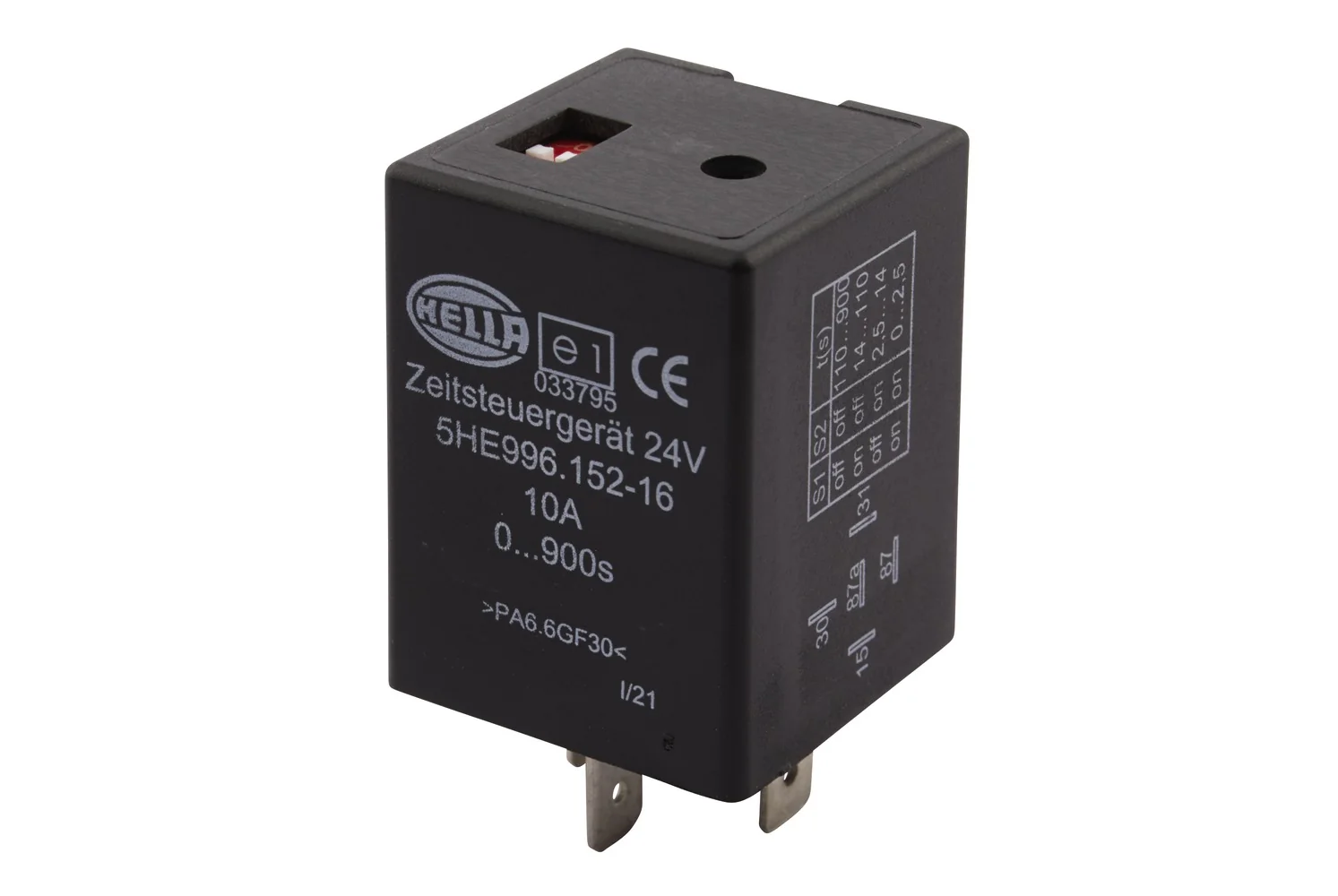 HELLA - 5HE 996 152-161 - Time Relay, 24V, Number of connectors: 5
