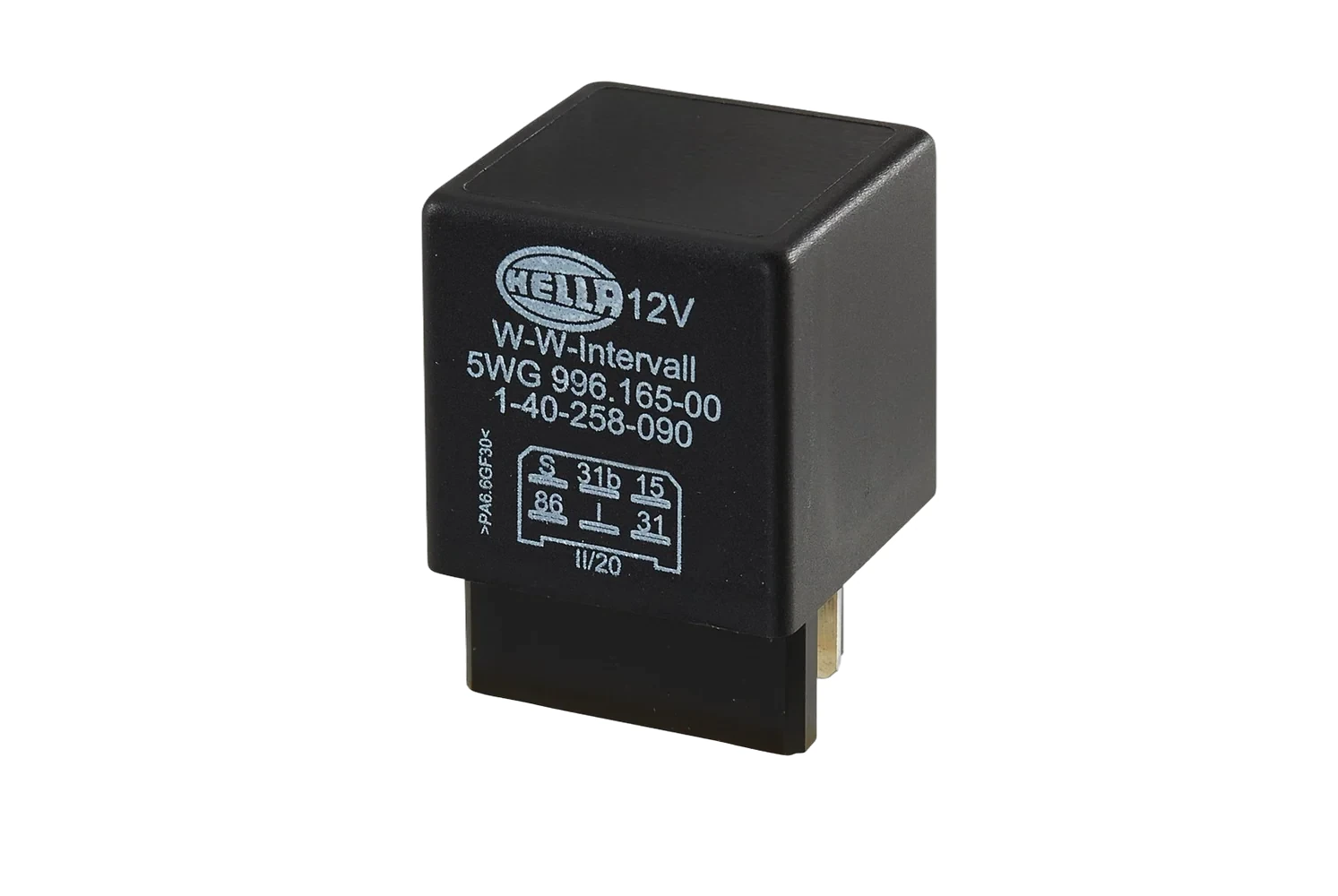 HELLA - 5WG 996 165-001 - Relay, main current, 12V, 6-pin connector