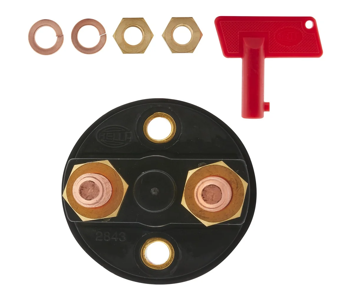 HELLA - 6EK 002 843-001 - Main Switch, battery, S33, Rotary Operation, Number of connectors: 2