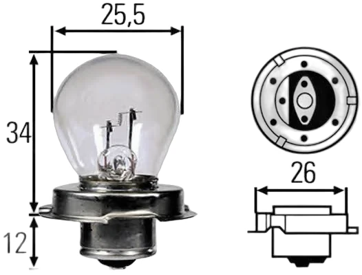 HELLA - 8GA 008 899-061 - Halogen-Bulb, S3, Standard, 6V, 15W, Quantity: 10