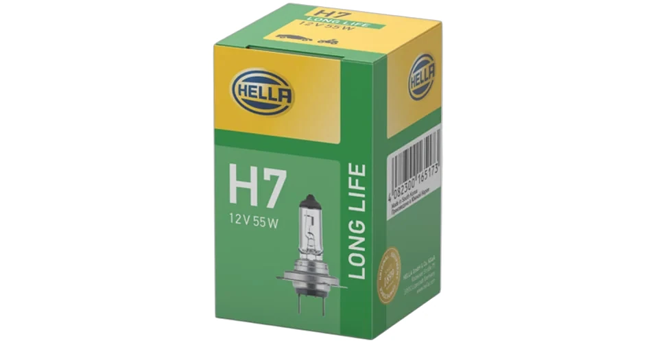 HELLA - 8GH 007 157-201 - Halogen-Bulb, H7, Long Life, 12V, 55W, Quantity: 1