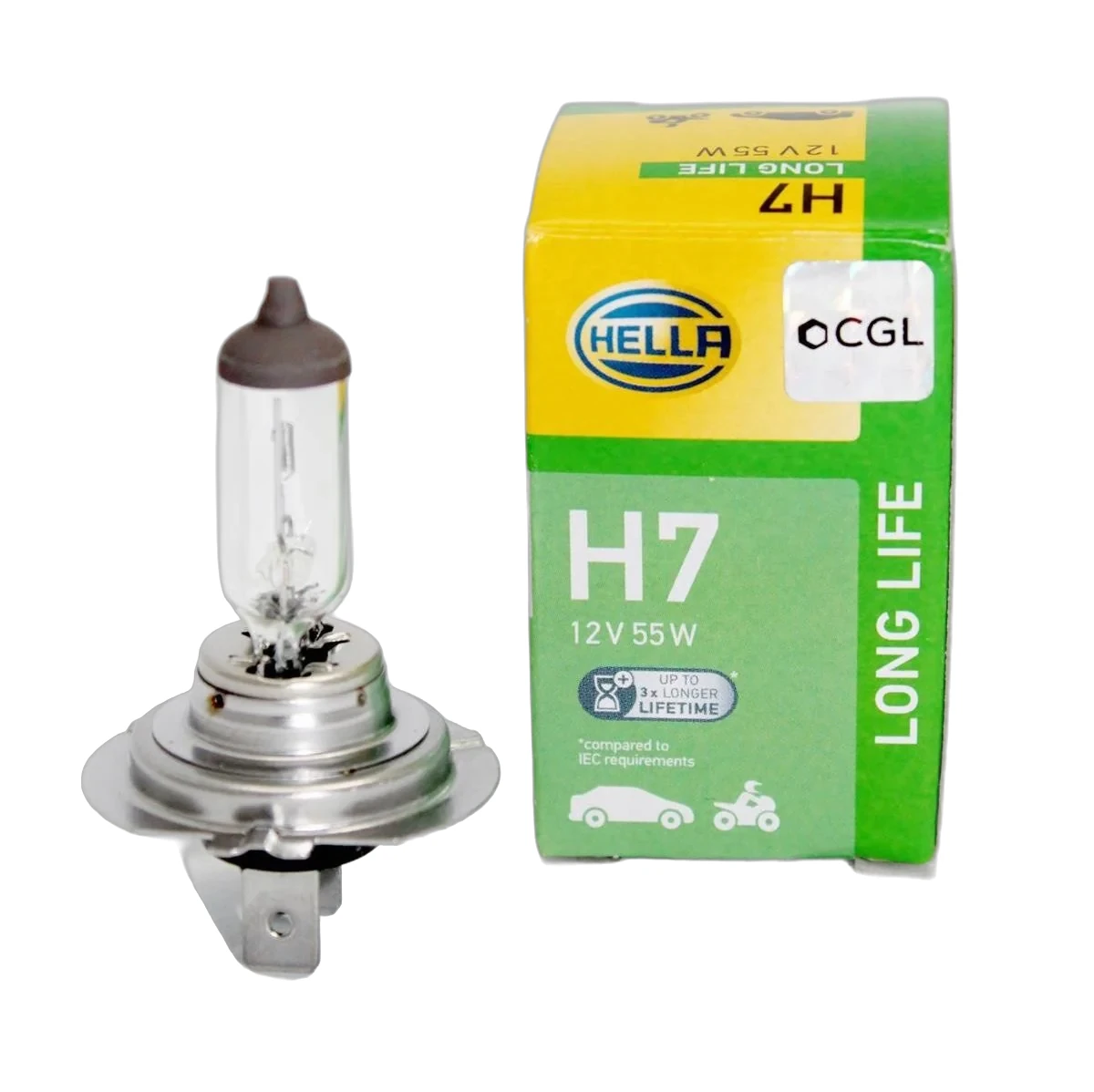 HELLA - 8GH 007 157-201 - Halogen-Bulb, H7, Long Life, 12V, 55W, Quantity: 1