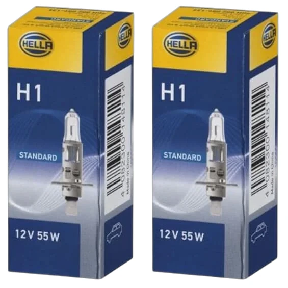 HELLA - 8GH 223 498-211 - Halogen-Bulb, H1, Performance, 12V, 55W, Quantity: 1