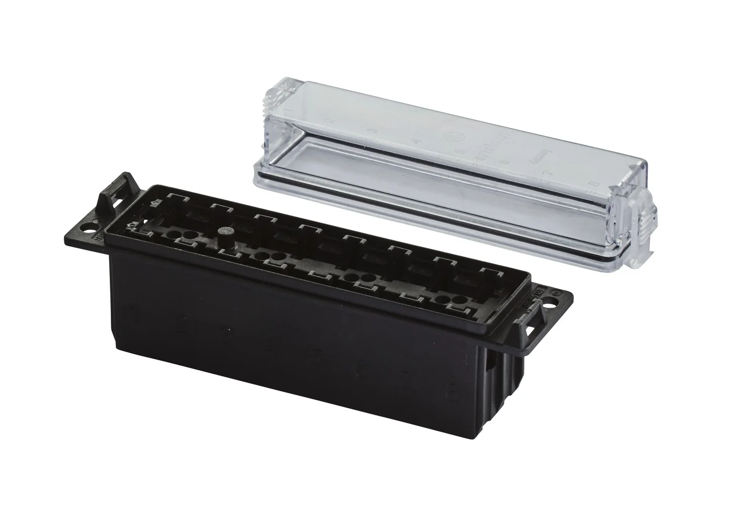 HELLA - 8JD 005 993-161 - Fuse Box, for ATO fuse, 8-pin connector, Number of connectors: 16, transpare