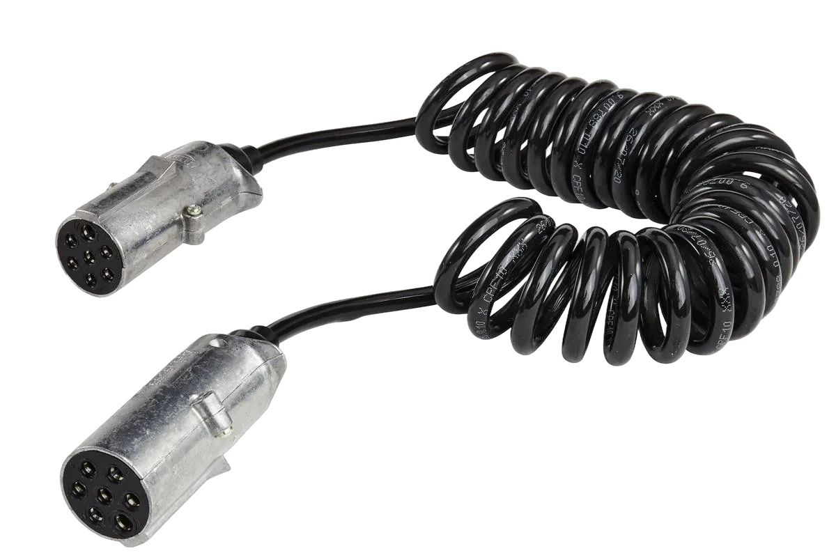 HELLA - 8KA 004 797-031 - Coiled Cable, 7-pin connector, 24V, PU (Polyurethane), Quantity: 1