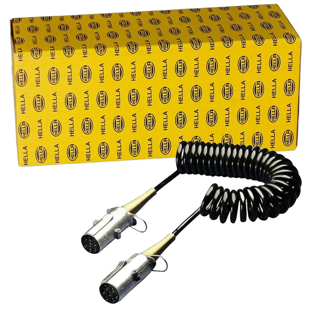 HELLA - 8KA 004 797-101 - Coiled Cable, with fastening clamp, 7-pin connector, 24V, Metal/PU (Polyuret