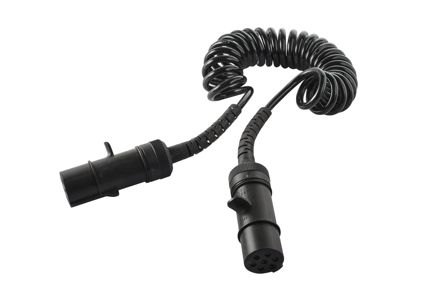 HELLA - 8KA 004 797-101 - Coiled Cable, with fastening clamp, 7-pin connector, 24V, Metal/PU (Polyuret