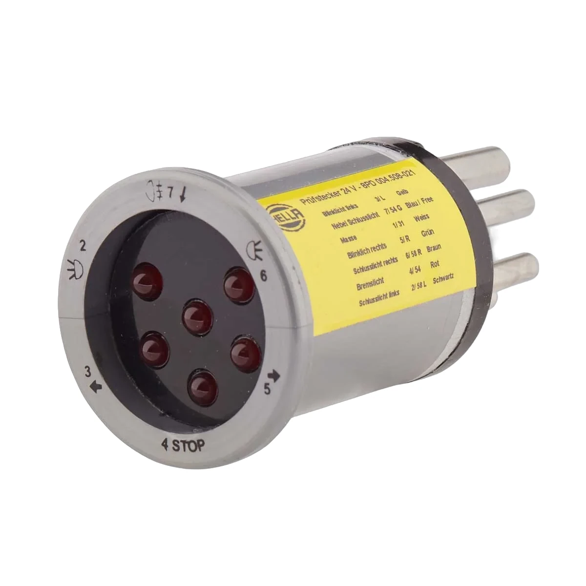 HELLA - 8PD 004 508-001 - Tester, trailer socket, 12V, 7-pin connector