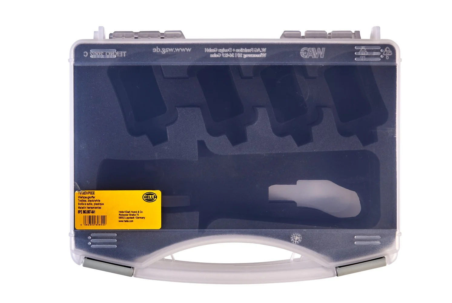 HELLA - 8PE 863 807-041 - Toolbox, Plastic, Tool handle material: Plastic, black/white