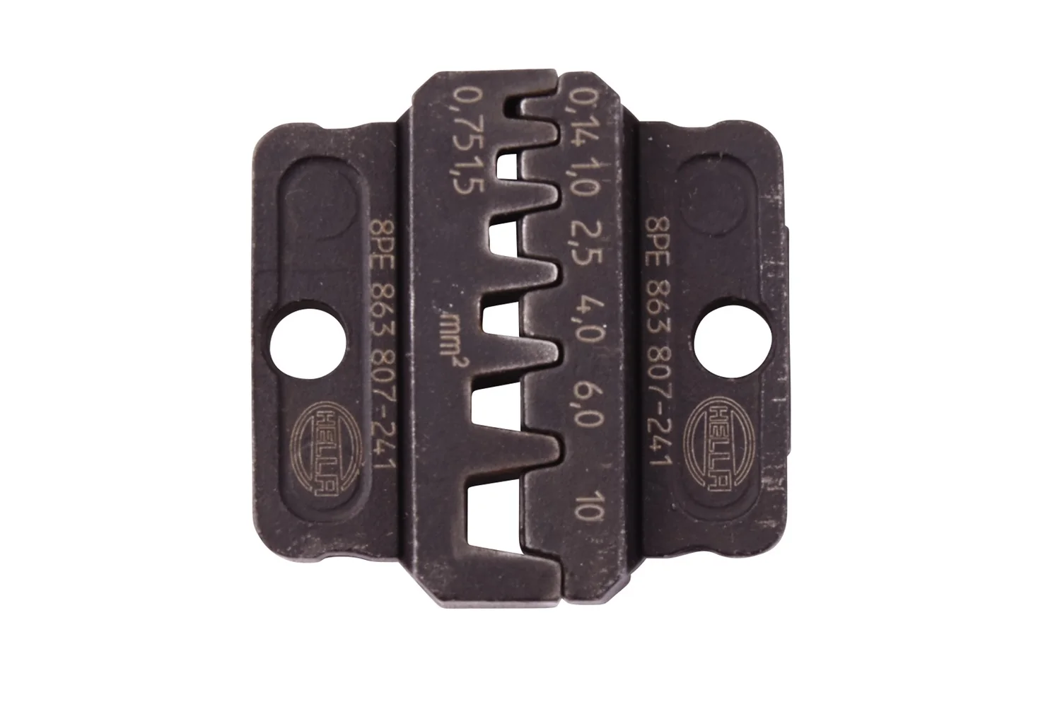 HELLA - 8PE 863 807-241 - Crimping Pliers Insert, Metal, black, Ø of: 0.14mm, Ø up to: 10mm