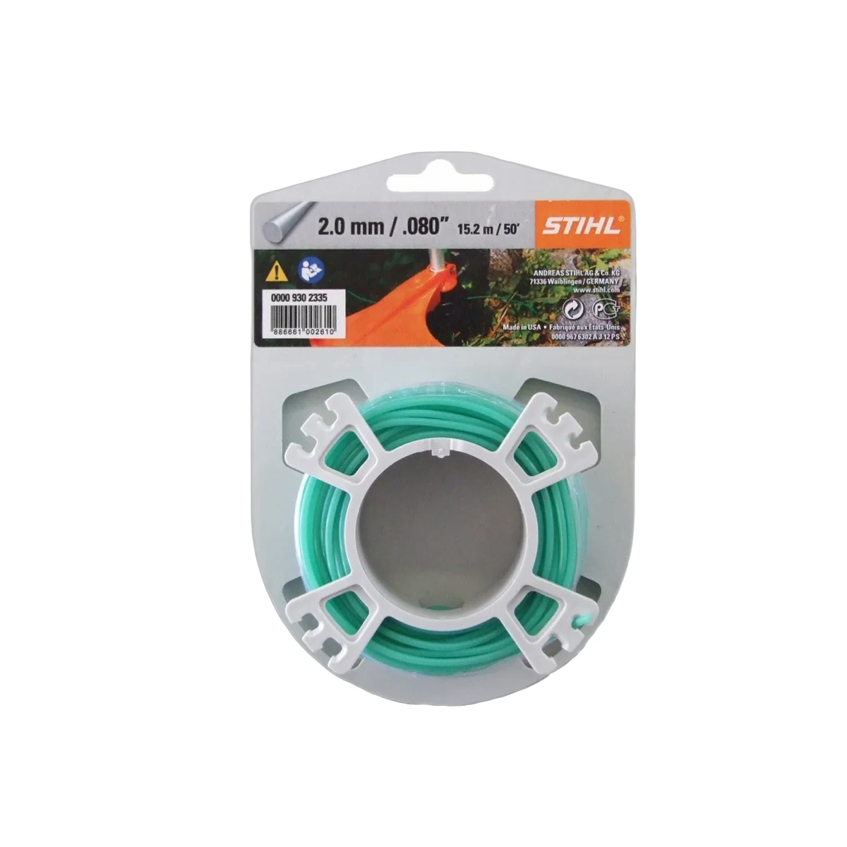 Stihl - 0000-930-2335 - Round Line Diameter 2.0 mm x 14.0 m Green
