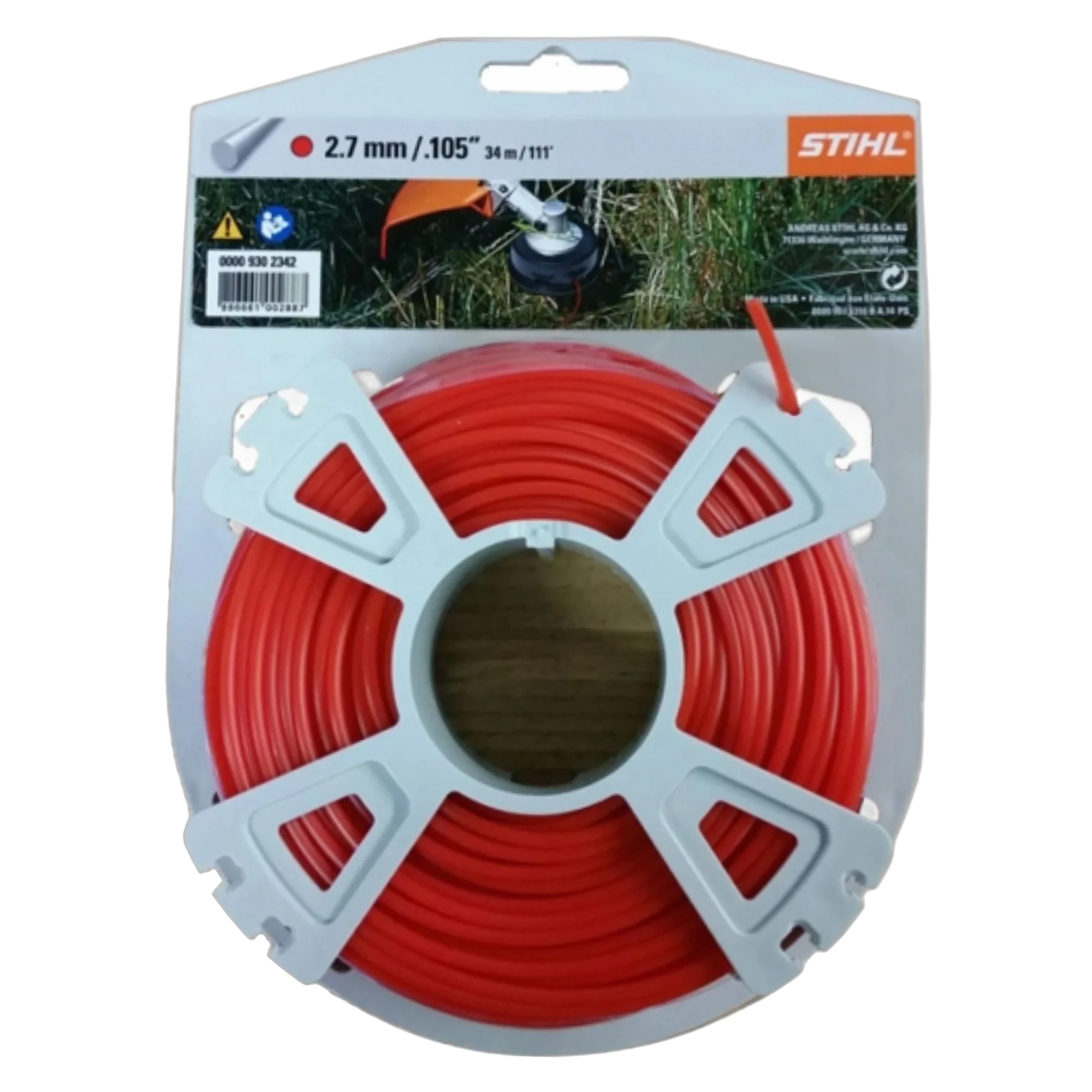 Stihl - 0000-930-2342 - Round Line Diameter 2.7 mm x 32.0 m Red