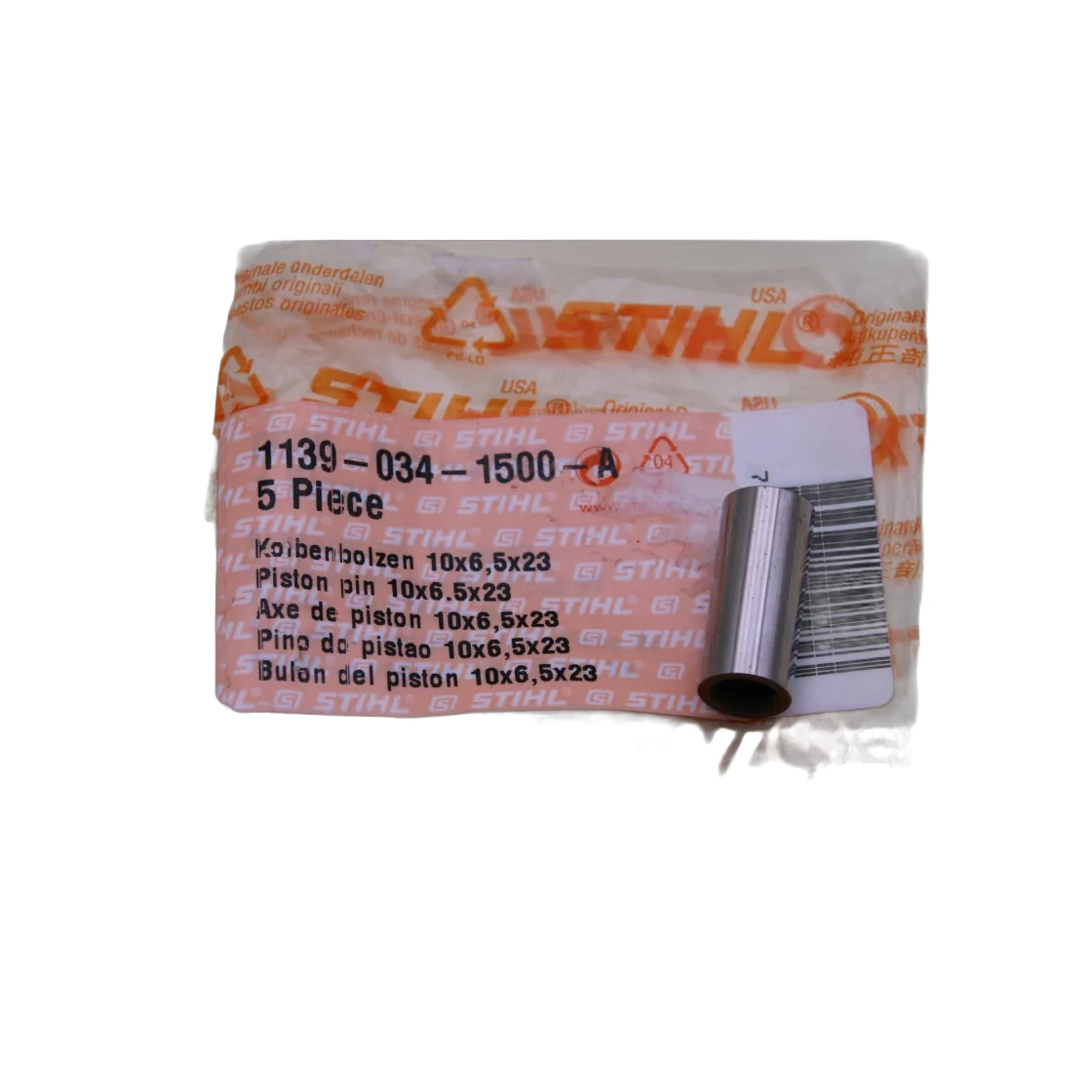 Stihl - 1139-034-1500 - Piston Pin 10x6.5x23